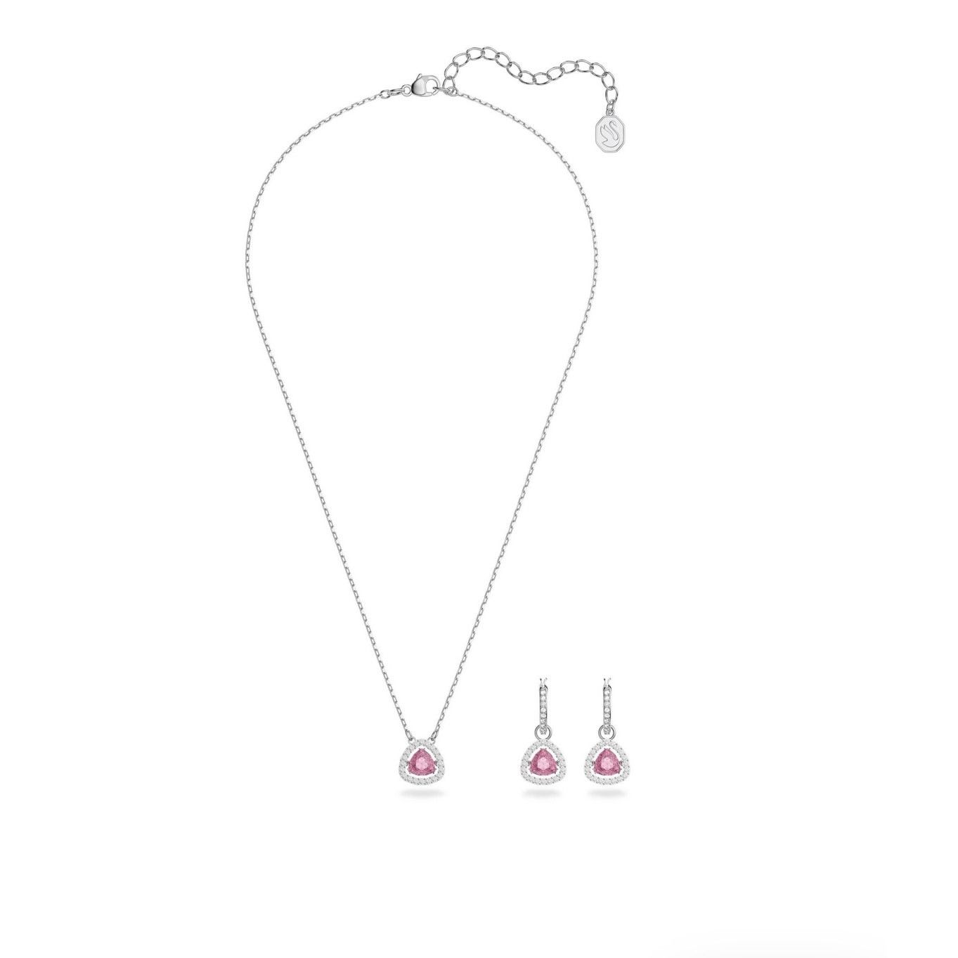 Swarovski Swarovski Crystal Zirconia Pink Pendant Necklace Earrings Size ONE SIZE - 2 Thumbnail