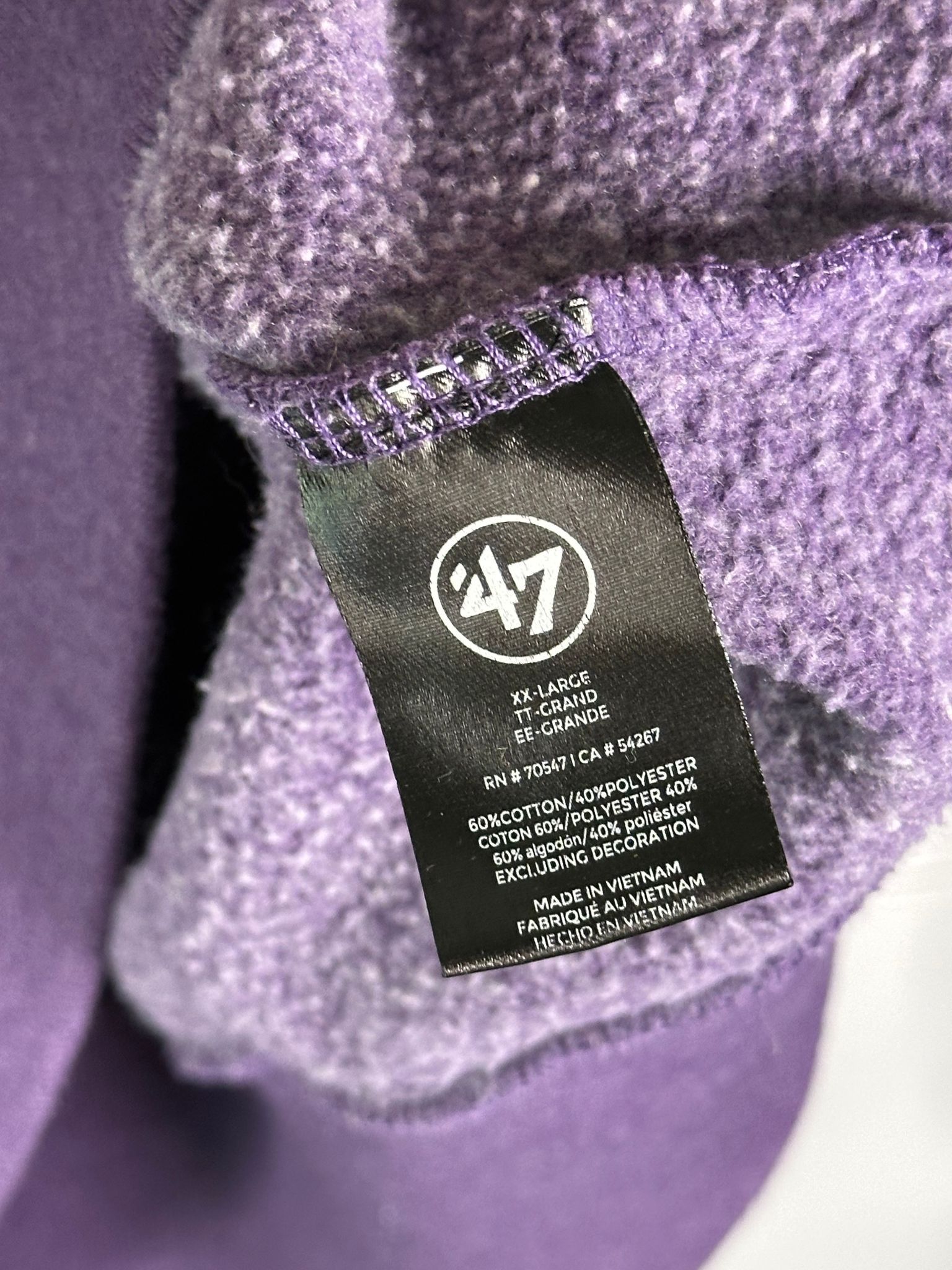 47 Brand 47 Crewneck Sweatshirt Mens 2XL Vikings Purple Yellow NFL Size US XXL / EU 58 / 5 - 5 Thumbnail