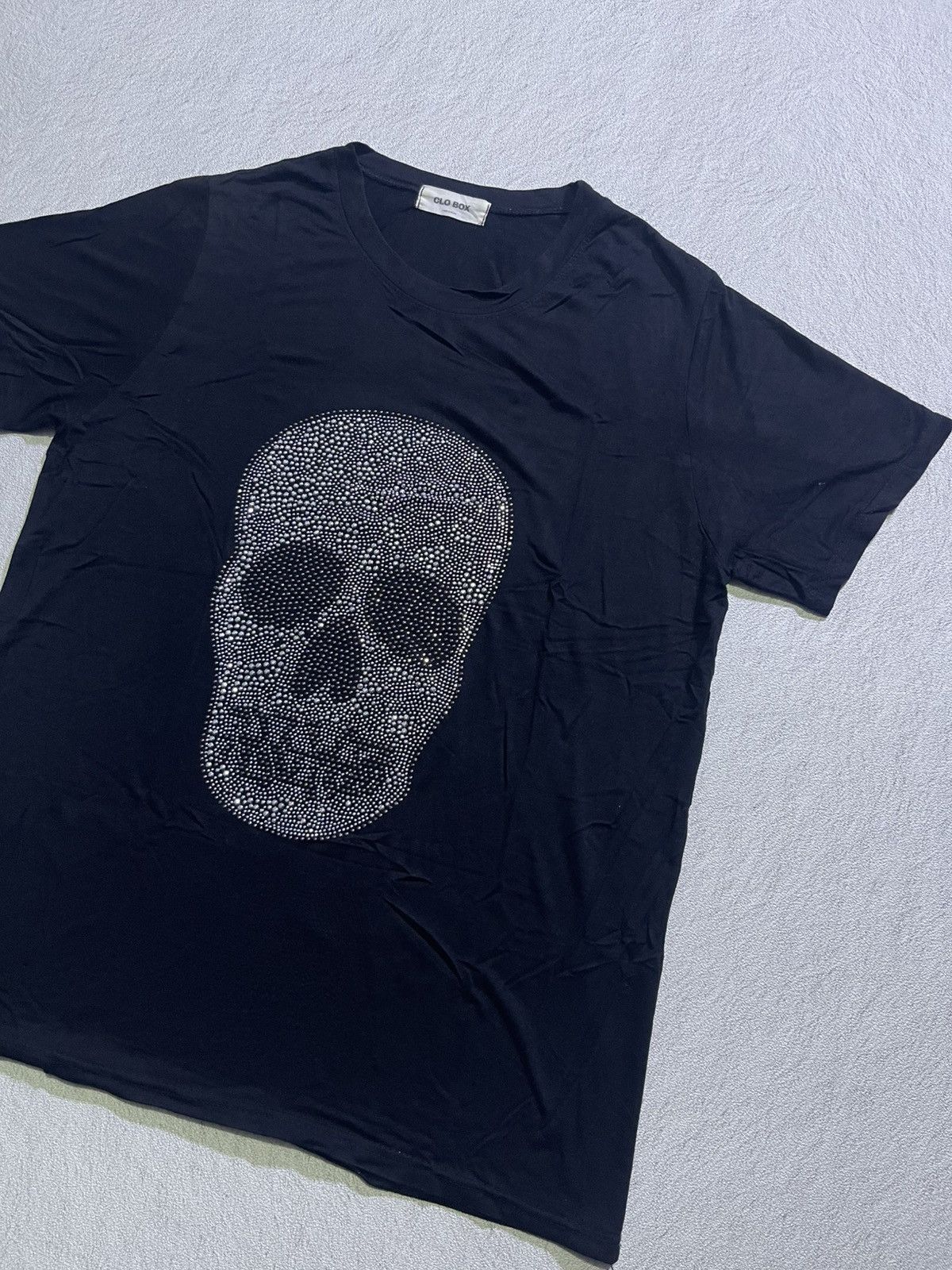 If Six Was Nine Y2K CLO BOX SHORT SLEEVE TSHIRT MOTIF SKULL GLITER Size US L / EU 52-54 / 3 - 2 Thumbnail
