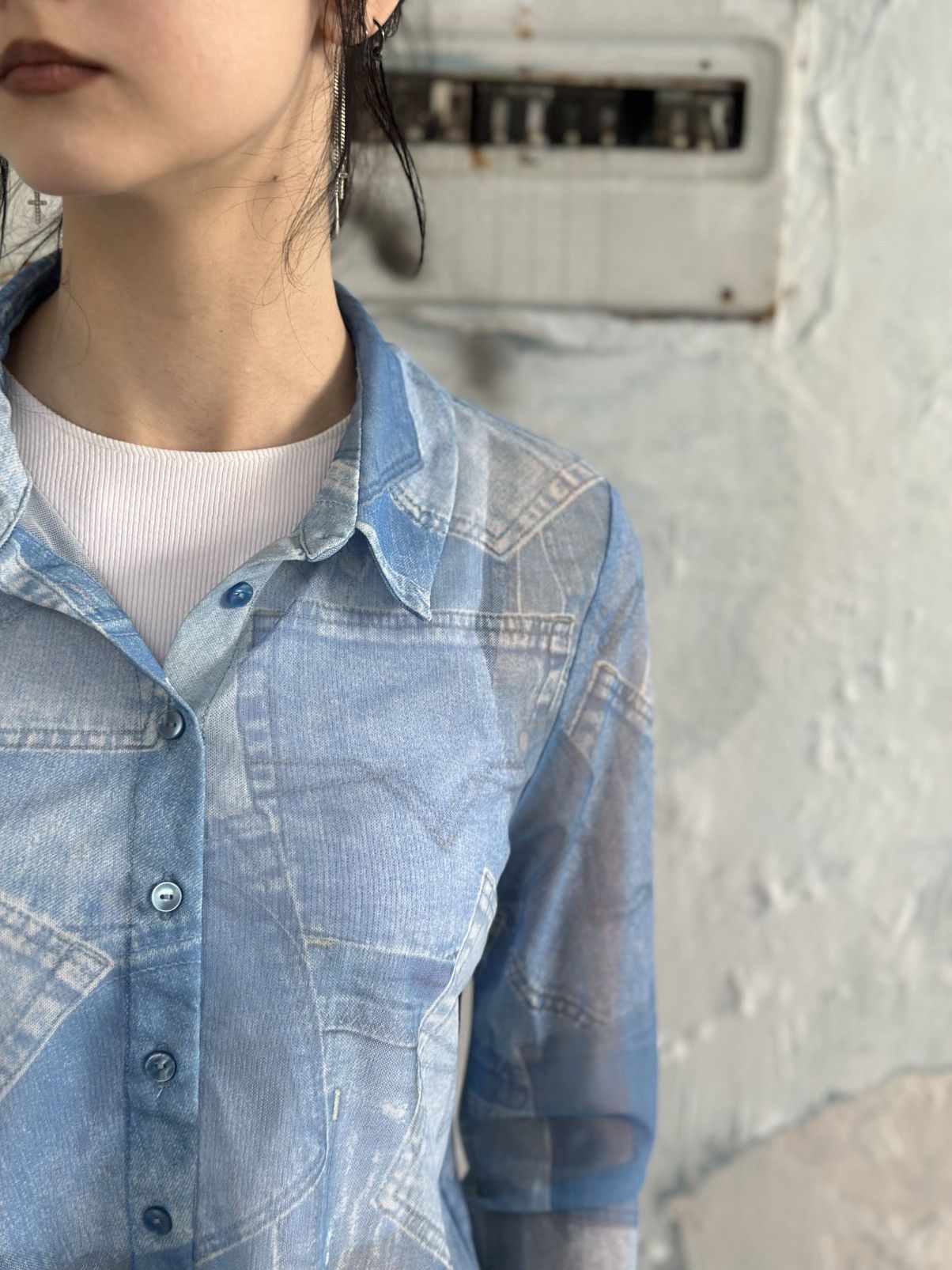 Primark VTG Archival Top Shirt Button Up Size M Staff Pick 00s USA Size M / US 6-8 / IT 42-44 - 7 Thumbnail