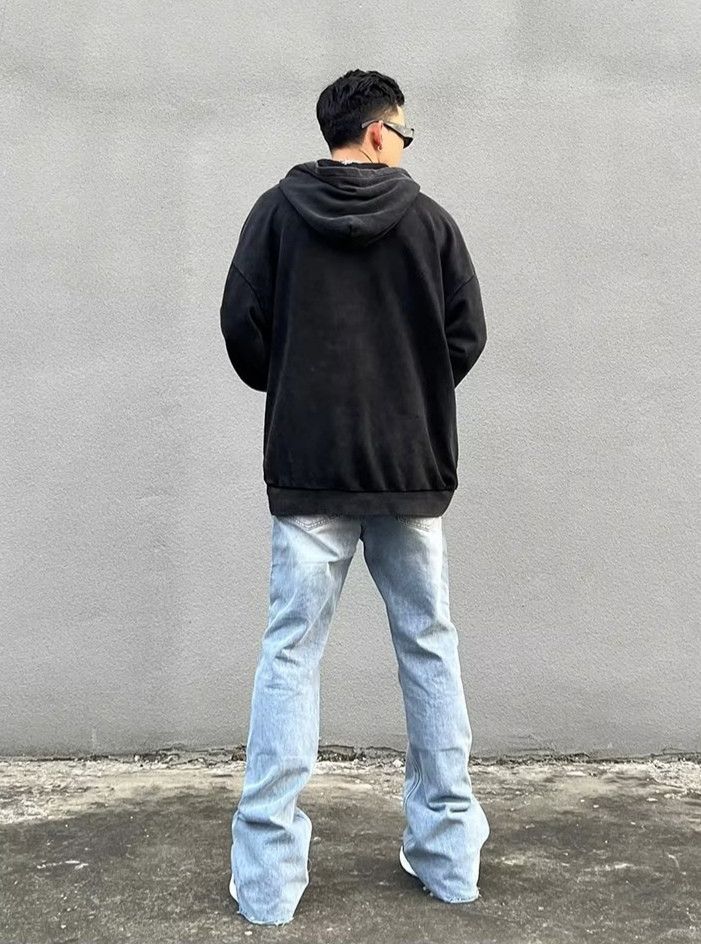 Japanese Brand × Jean Y2K Retro Washed Zipper Baggy Jeans Size US 34 / EU 50 - 3 Thumbnail