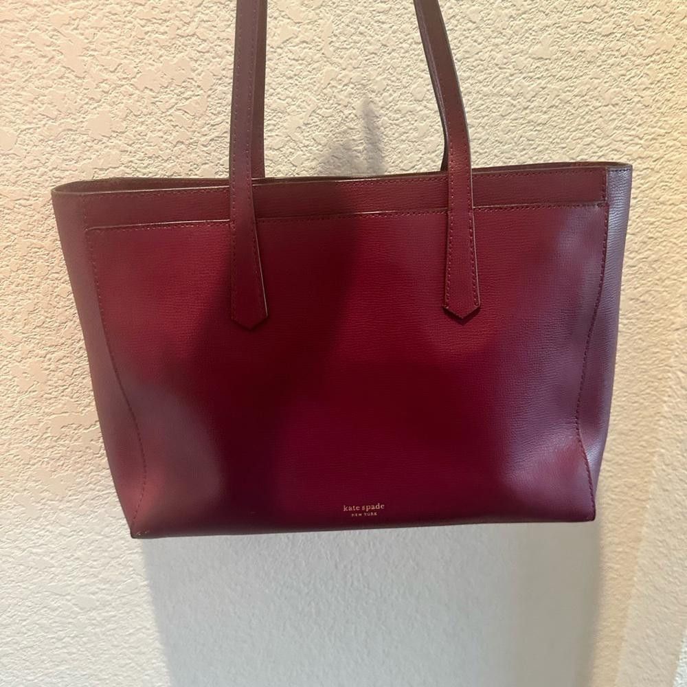 Kate Spade Kate Spade Molly Large Work Leather Tote Handbag Sangria Size ONE SIZE - 5 Thumbnail