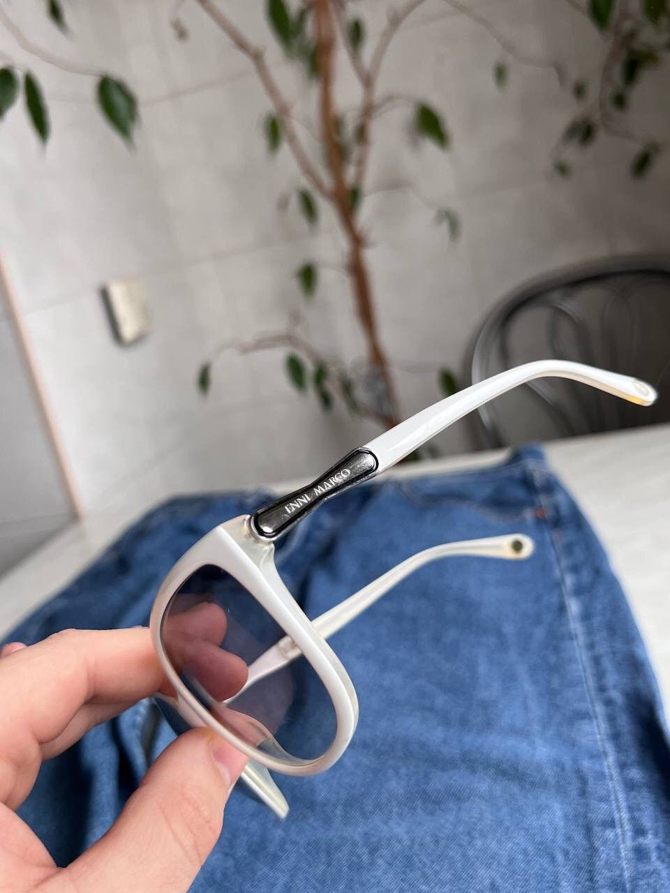 Designer × Vintage Enni Marco White Sunglasses Vintage Eyewear's Made in Italy Size ONE SIZE - 3 Thumbnail