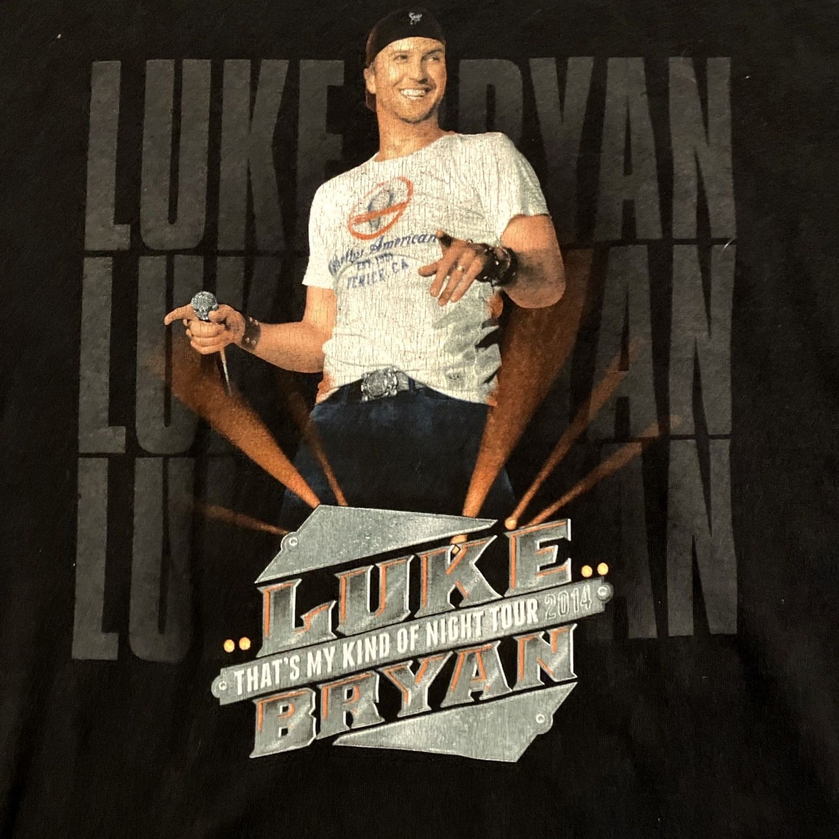 Gildan VINTAGE Luke Bryan 2014 That's My Kind Of Night Tour Concert T Shirt L Black Mens T-Shirt Size US L / EU 52-54 / 3 - 2 Thumbnail