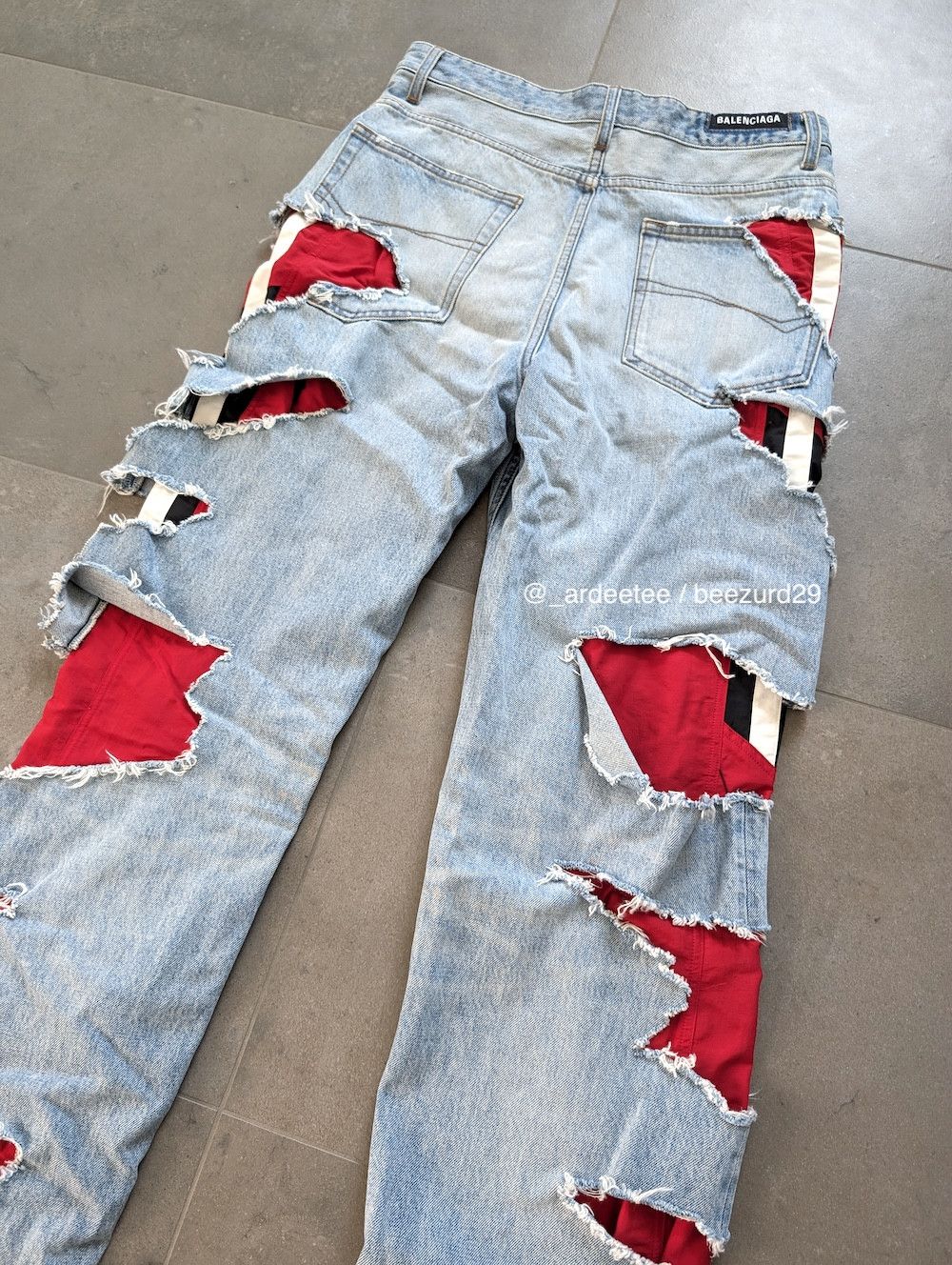 Balenciaga *NEW* SLASHED DENIM/TRACK PANTS HYBRID FW21 Size US 30 / EU 46 - 8 Thumbnail