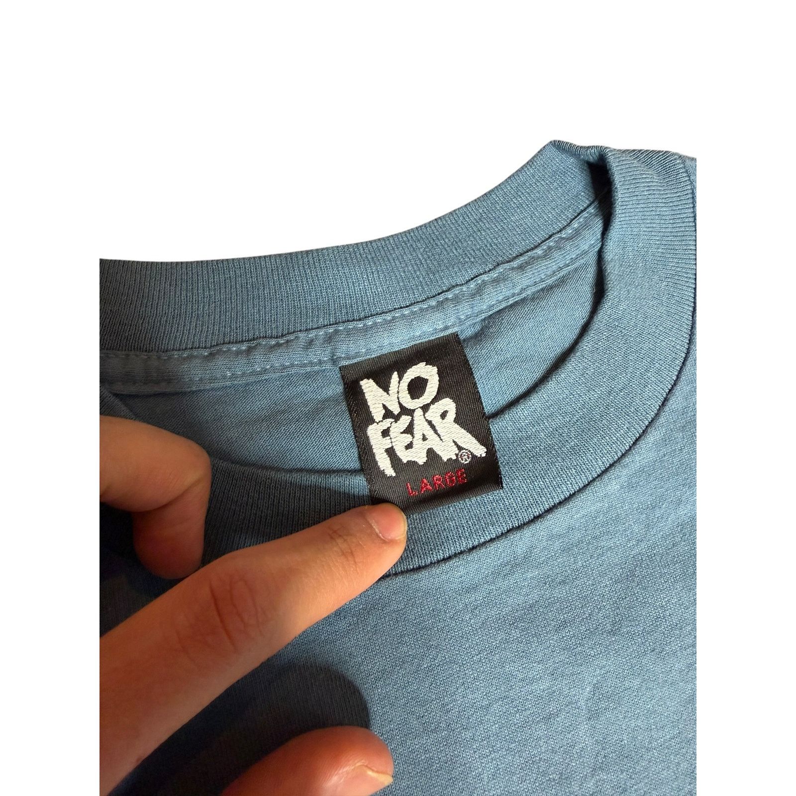 No Fear × Vintage Vintage 90s No Fear Dangerous Sports Gear Skull T-Shirt Size US M / EU 48-50 / 2 - 5 Thumbnail