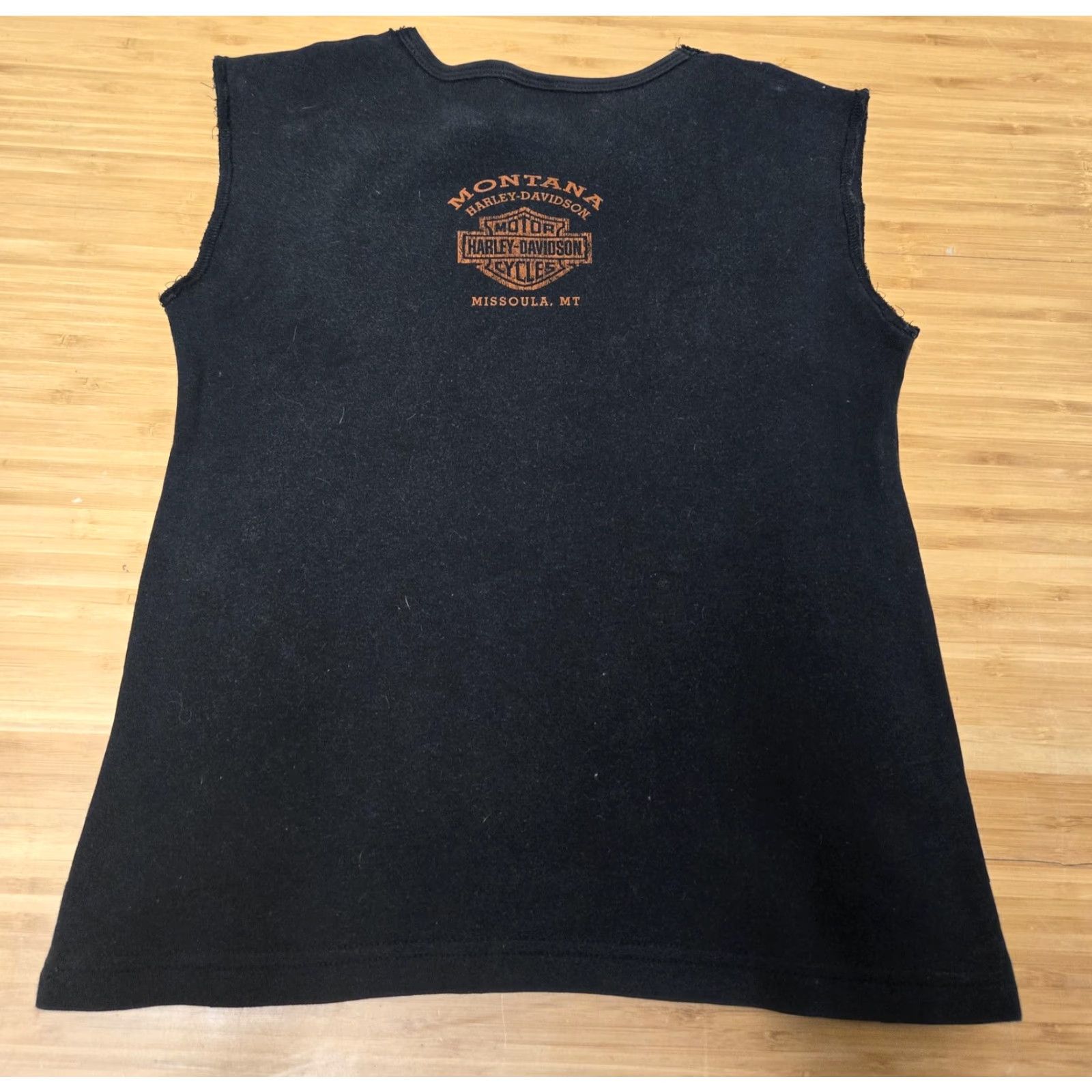Harley Davidson Harley-Davidson Shirt Womens Medium Black Sleeveless Rose Studded Biker 2009 MT Size M / US 6-8 / IT 42-44 - 4 Thumbnail