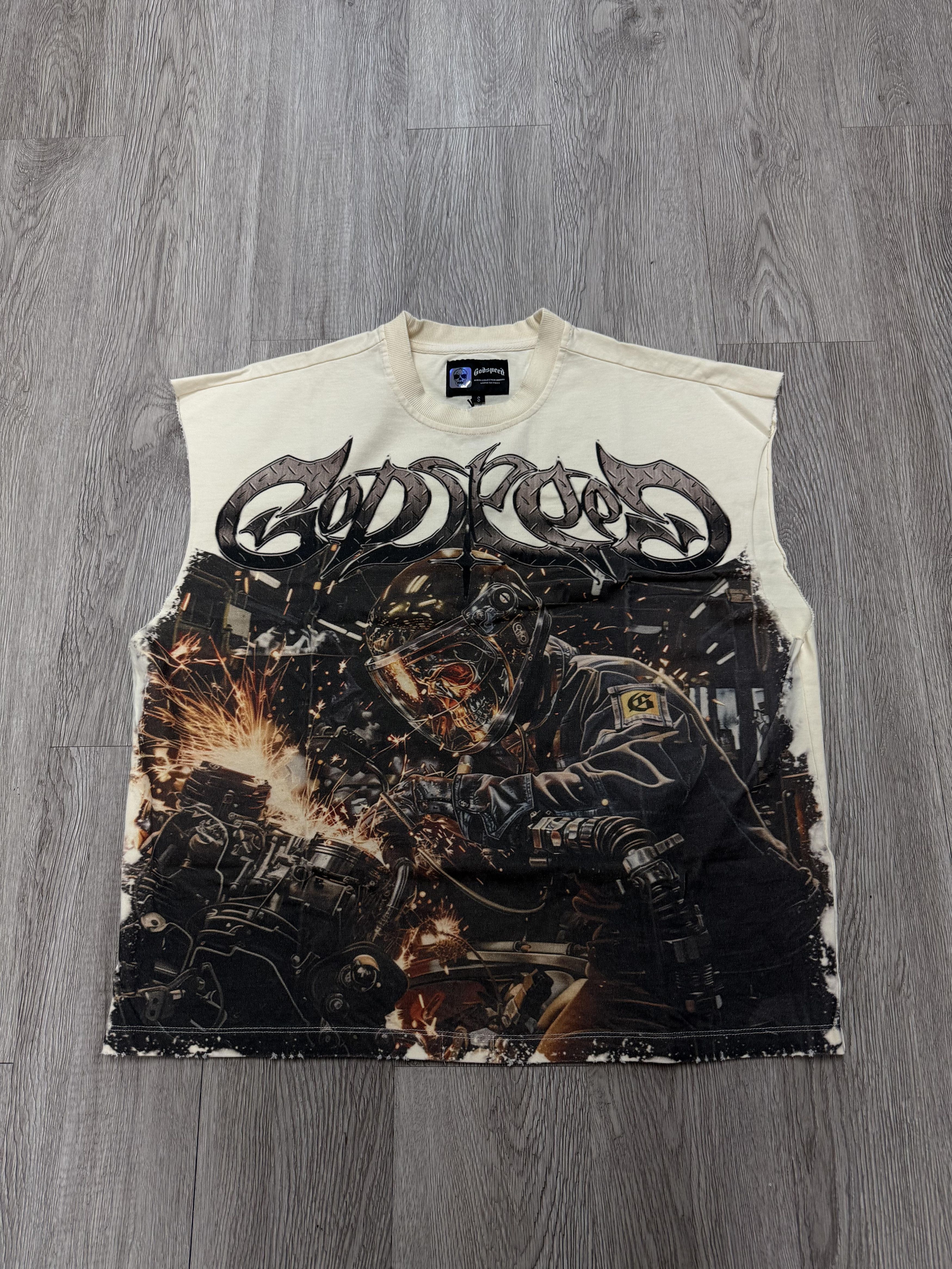 Godspeed Godspeed "Steel Sharpens Steel" Bone Sleeveless Tee Size US L / EU 52-54 / 3 - 1 Thumbnail