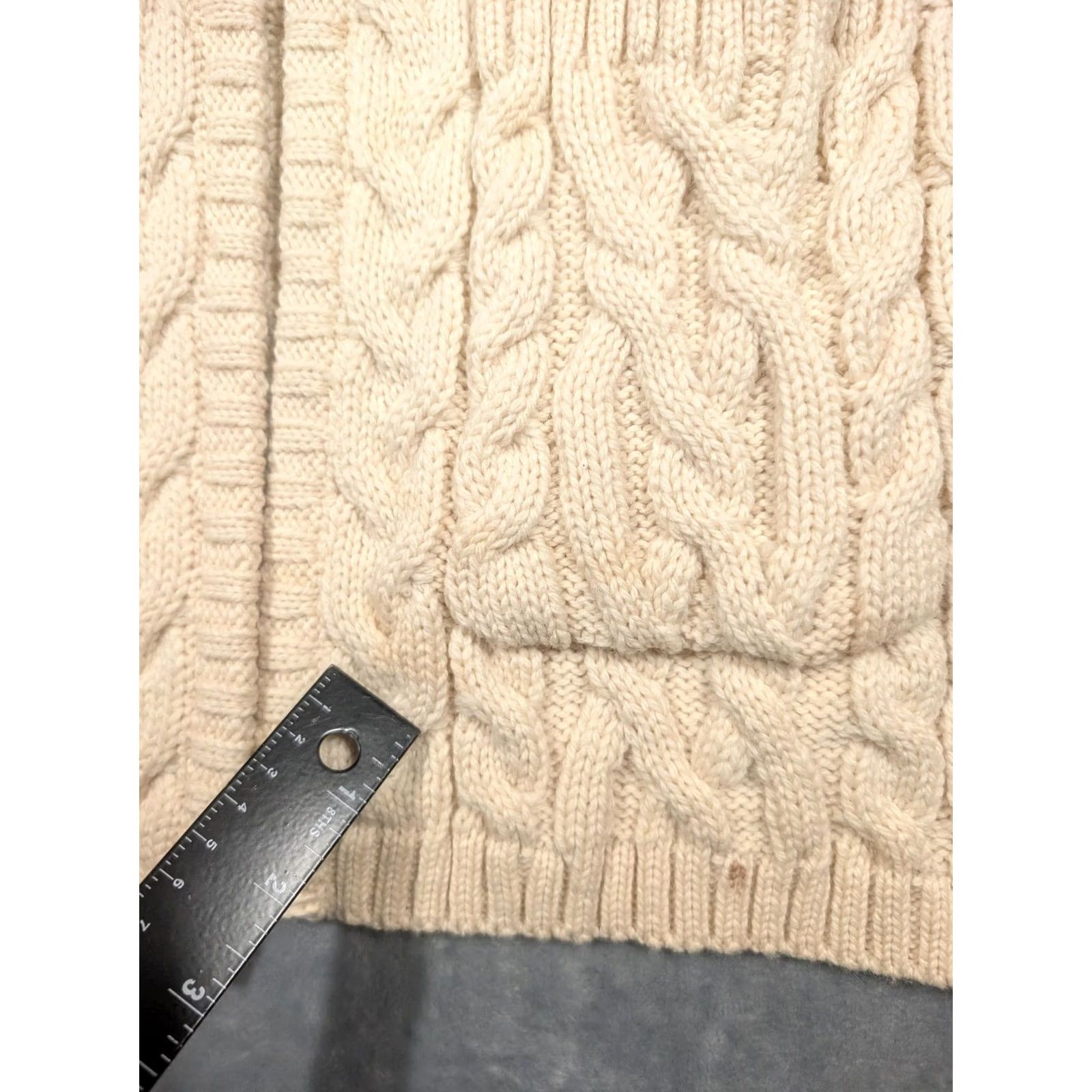 Vintage Blarney Aran Originals Sweater Cardigan Womens M White Wool Belted Cable Knit Size M / US 6-8 / IT 42-44 - 7 Thumbnail