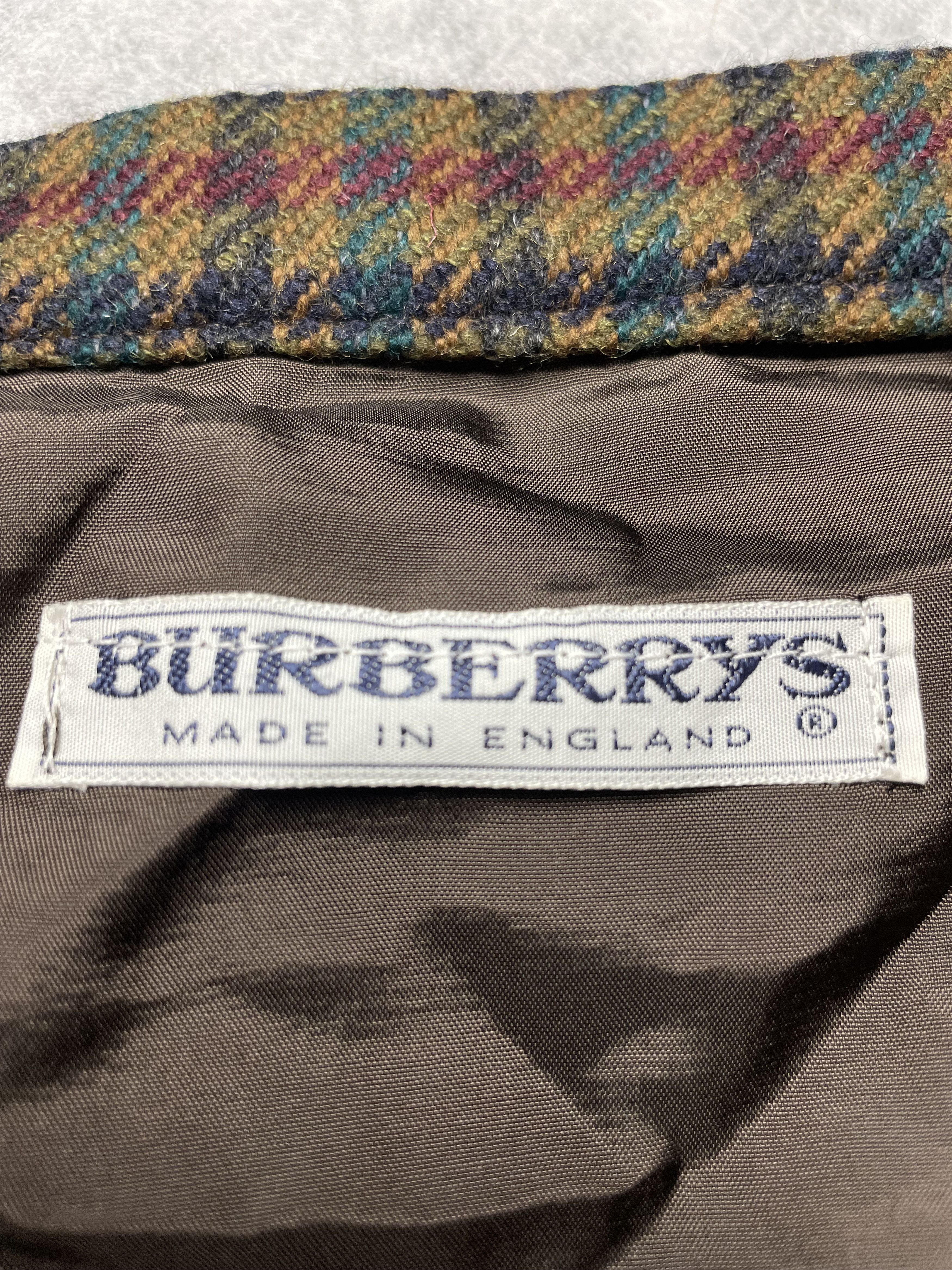 Burberry Burberrys Vintage Wool Check Plaid Long Skirt England Size 32" / US 10 / IT 46 - 9 Thumbnail