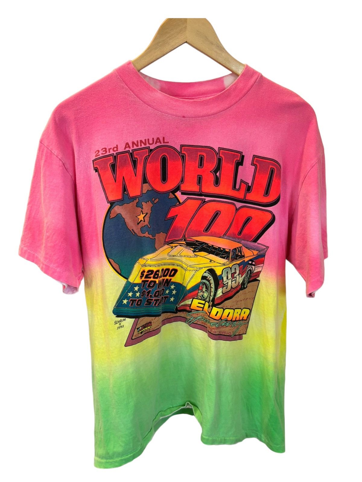 Vintage Vintage 1993 World 100 Eldorado Speedway Racing T-Shirt Size US L / EU 52-54 / 3 - 1 Thumbnail