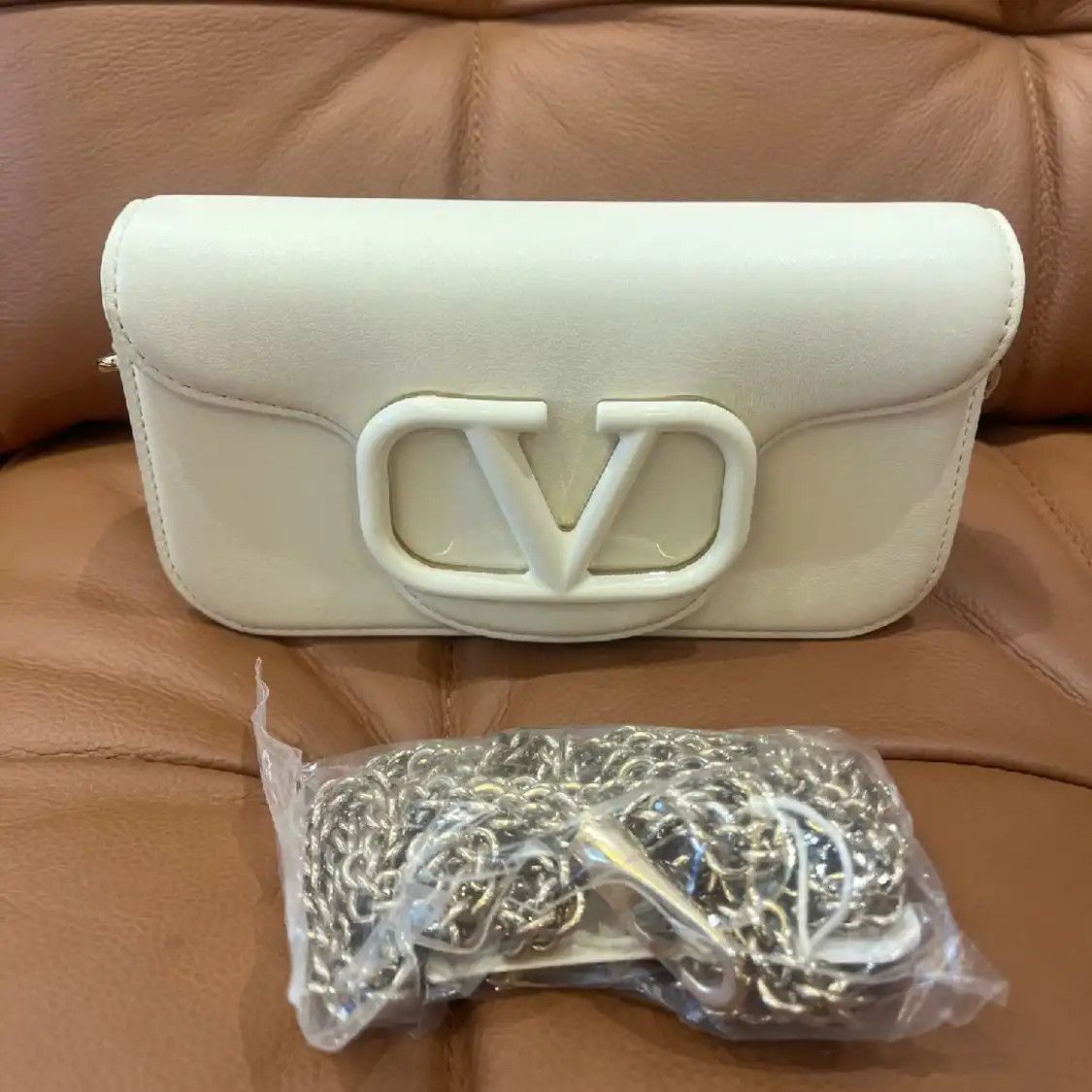 Valentino VALENTINO Vsling Small white cowhide leather shoulder bag Size ONE SIZE - 1 Thumbnail
