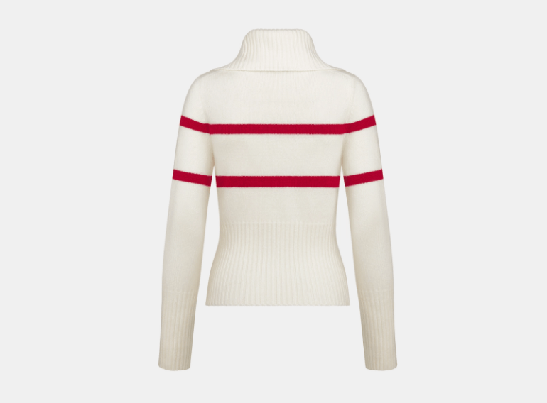 Dior o1w1db11225 454S77 Mock Neck Sweater in White/Blue Size L / US 10 / IT 46 - 2 Thumbnail