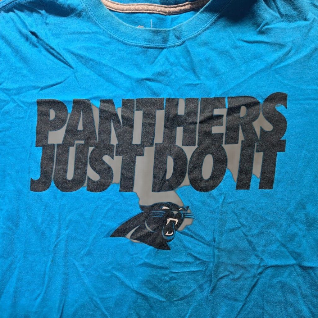 Nike NIKE Shirt Men L Blue Carolina Panthers Short Sleeve Crew Neck Team Apparel T-Shirt Sports 90s Football Mens Size US L / EU 52-54 / 3 - 1 Thumbnail