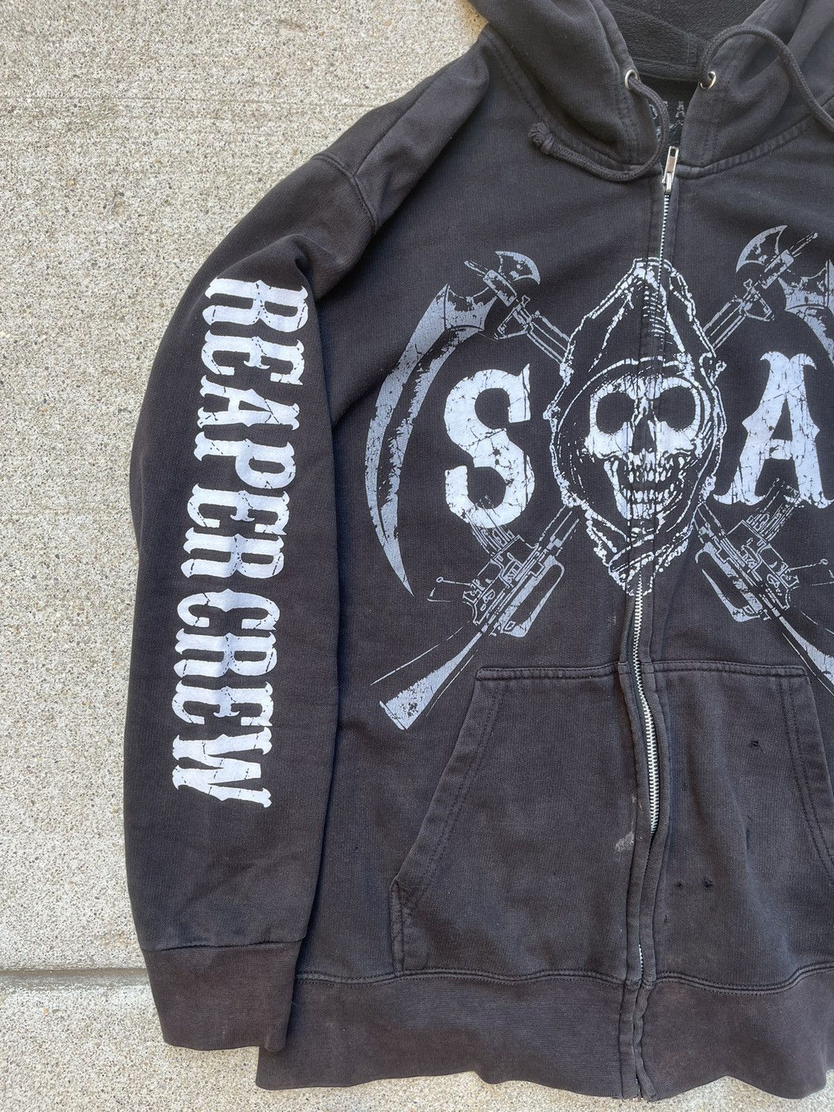 Affliction Crazy Sons of Anarchy Reaper Crew Grim Reaper Skull Hoodie Size US L / EU 52-54 / 3 - 5 Thumbnail