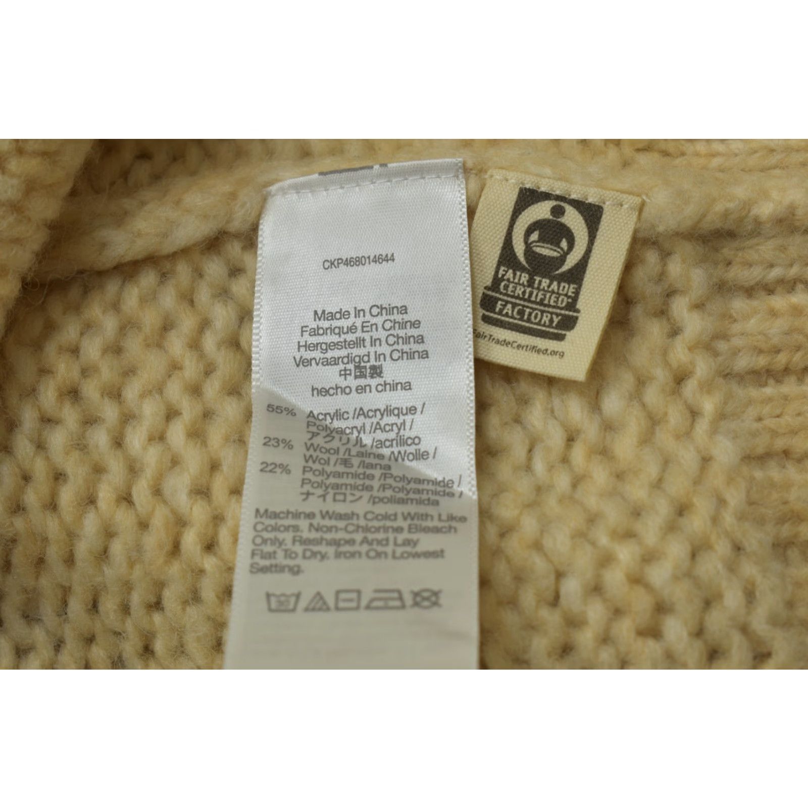 Madewell Madewell Cardigan Sweater Womens M Wool Blend Beige Crew Neck Cable Knit Button Up Size M / US 6-8 / IT 42-44 - 7 Thumbnail