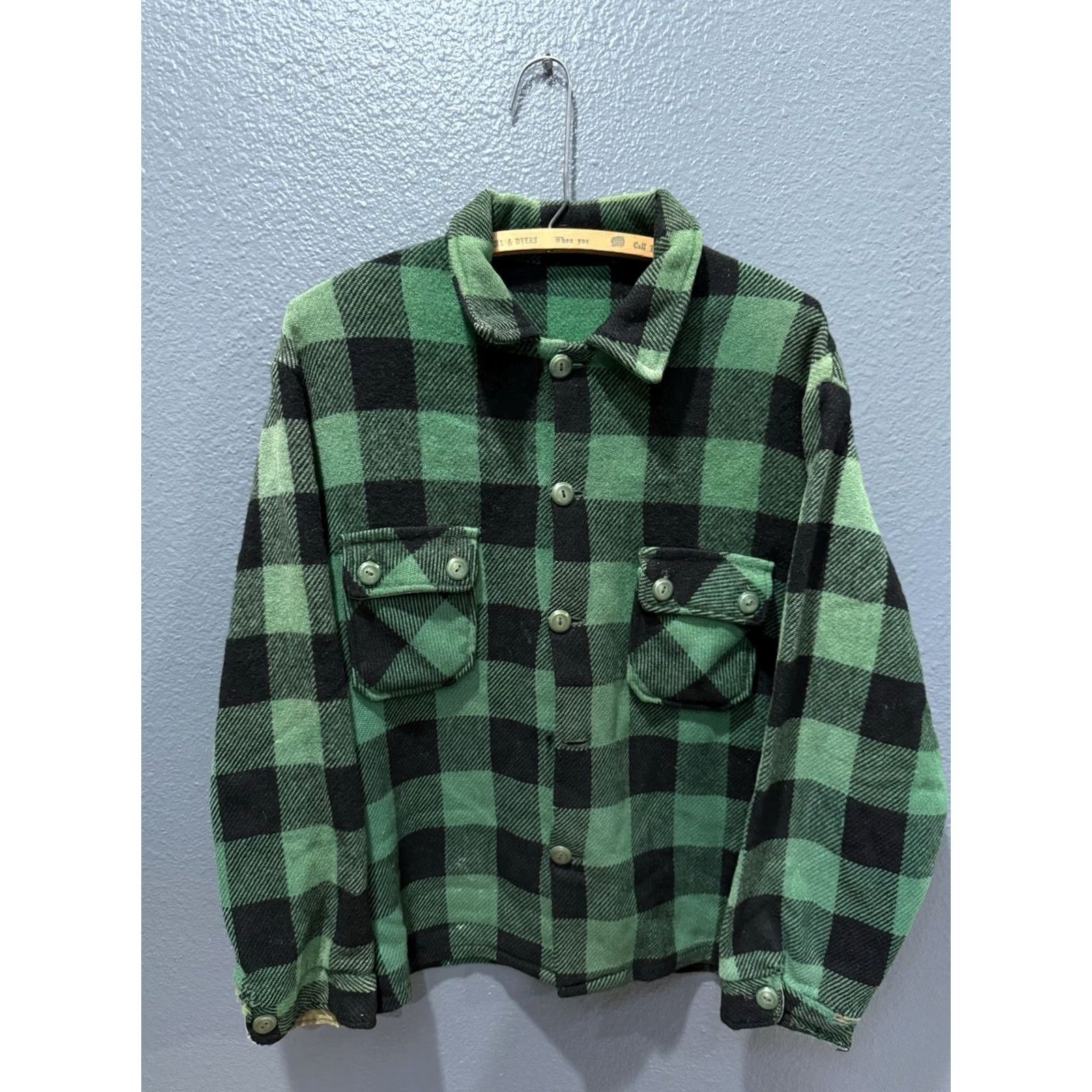 Vintage VINTAGE Green Plaid Wool Button Up Flannel Shirt Medium Mens USA Made 50’s Size US M / EU 48-50 / 2 - 3 Thumbnail