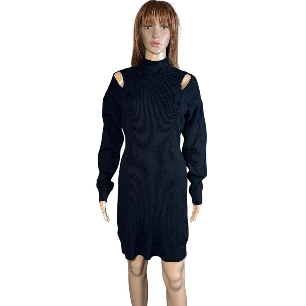 Other BCBGeneration Long Sleeve Mock Neck Shoulder Cut Out Black Size M / US 6-8 / IT 42-44 - 3 Thumbnail
