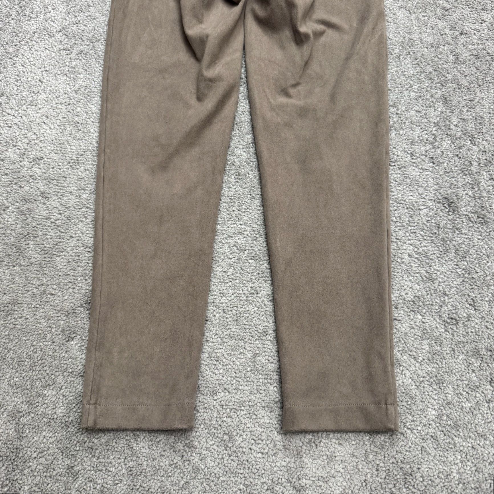 Wolford Wolford Estella Faux Suede Leggings Womens 38 US 6 Taupe Gray Velour Stretch Size 28" / US 6 / IT 42 - 4 Thumbnail