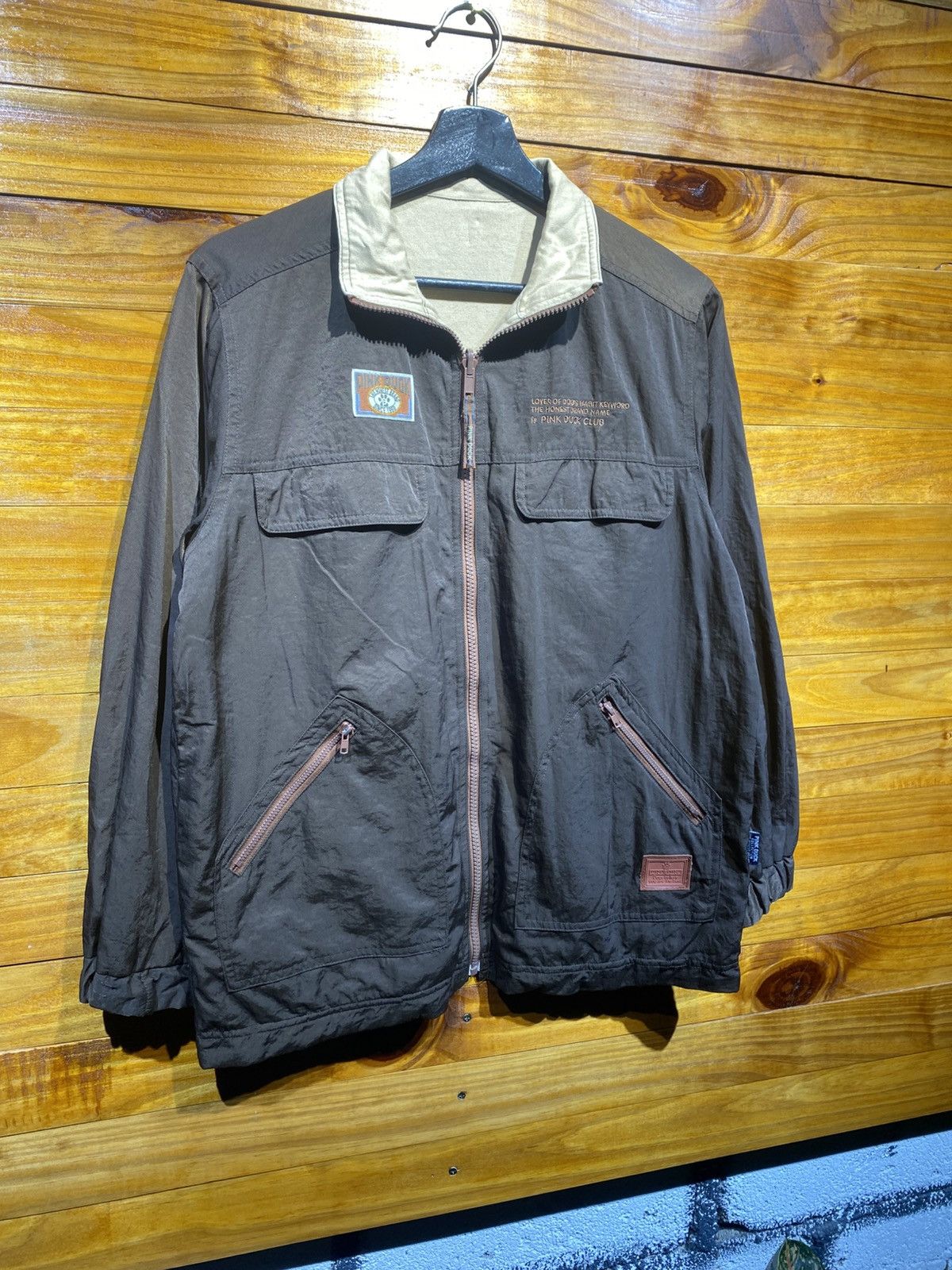 Japanese Brand Vintage Pink Duck Club Brown Windbreaker Jacket Outdoor Size US S / EU 44-46 / 1 - 3 Thumbnail