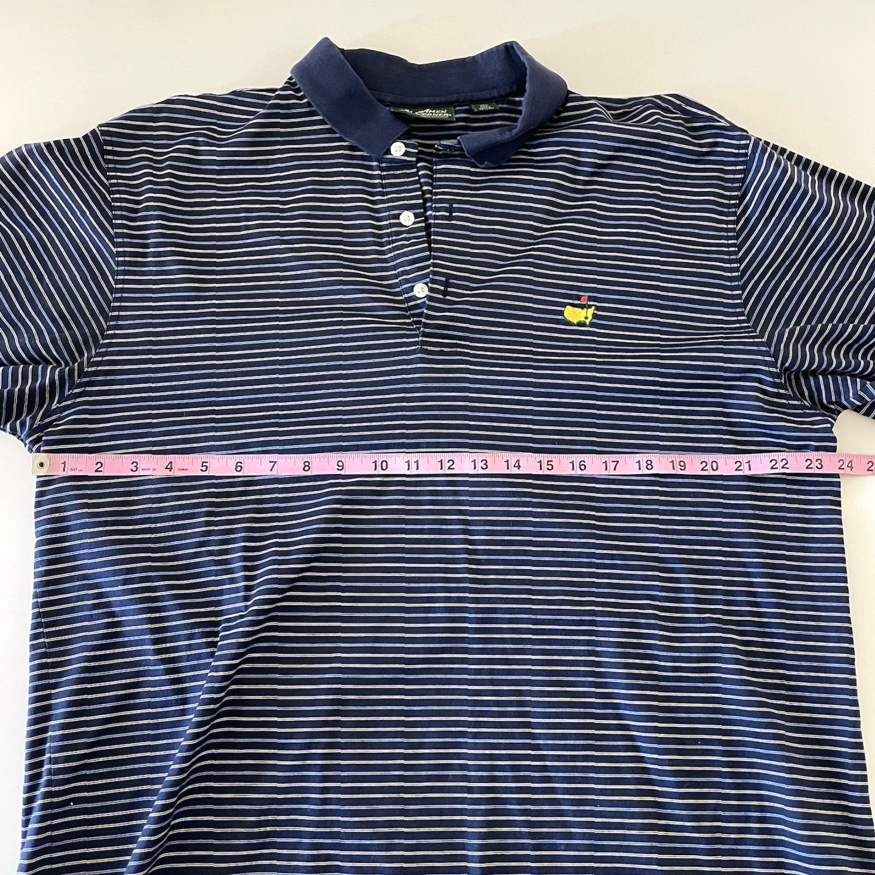 Vintage Amen Corner Masters Polo Shirt Striped Short Sleeve Button-Up XL Blue Mens Polo Shirt Size US XL / EU 56 / 4 - 4 Thumbnail