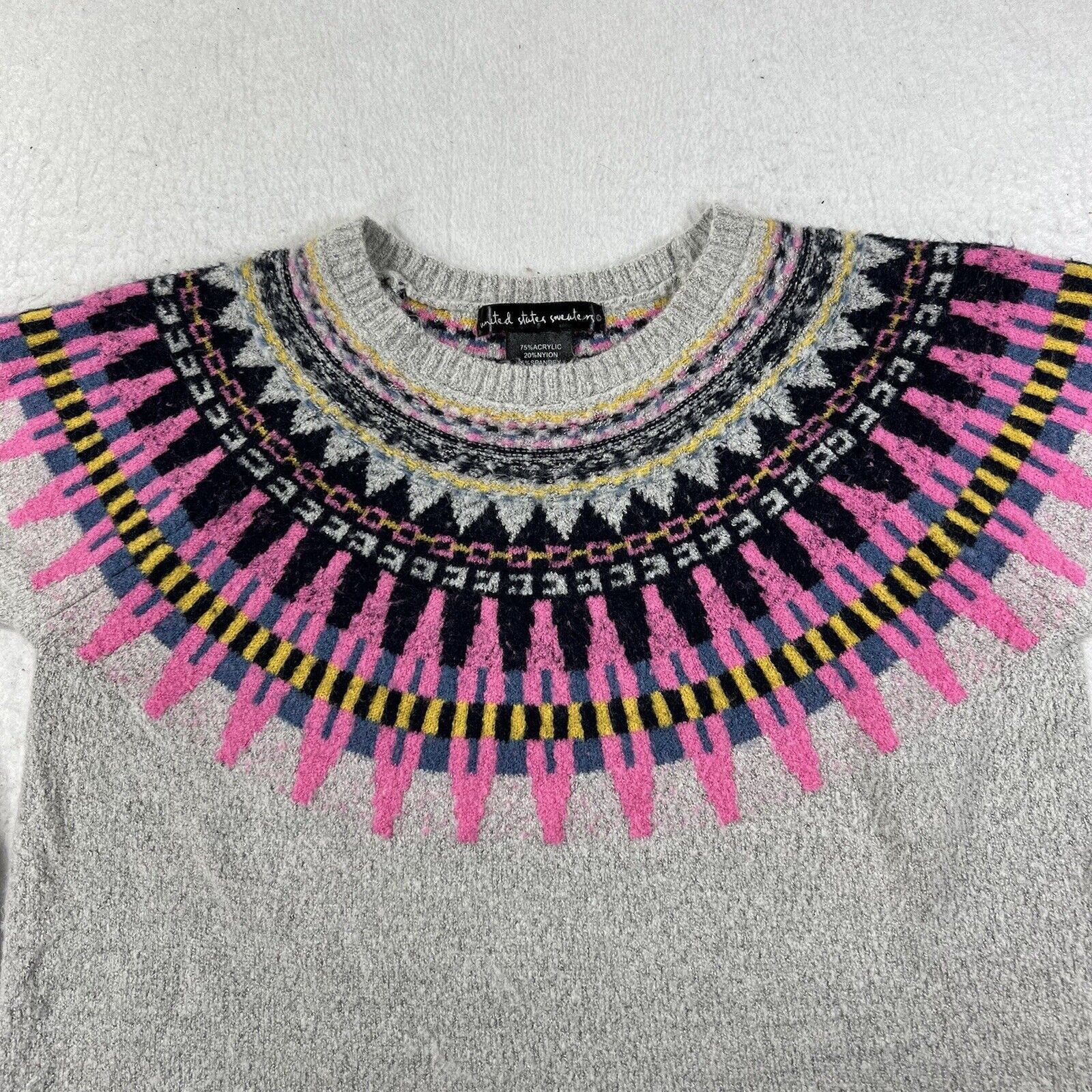 Other United States Sweater Pullover Gray Colorful Sweater Size M / US 6-8 / IT 42-44 - 2 Thumbnail