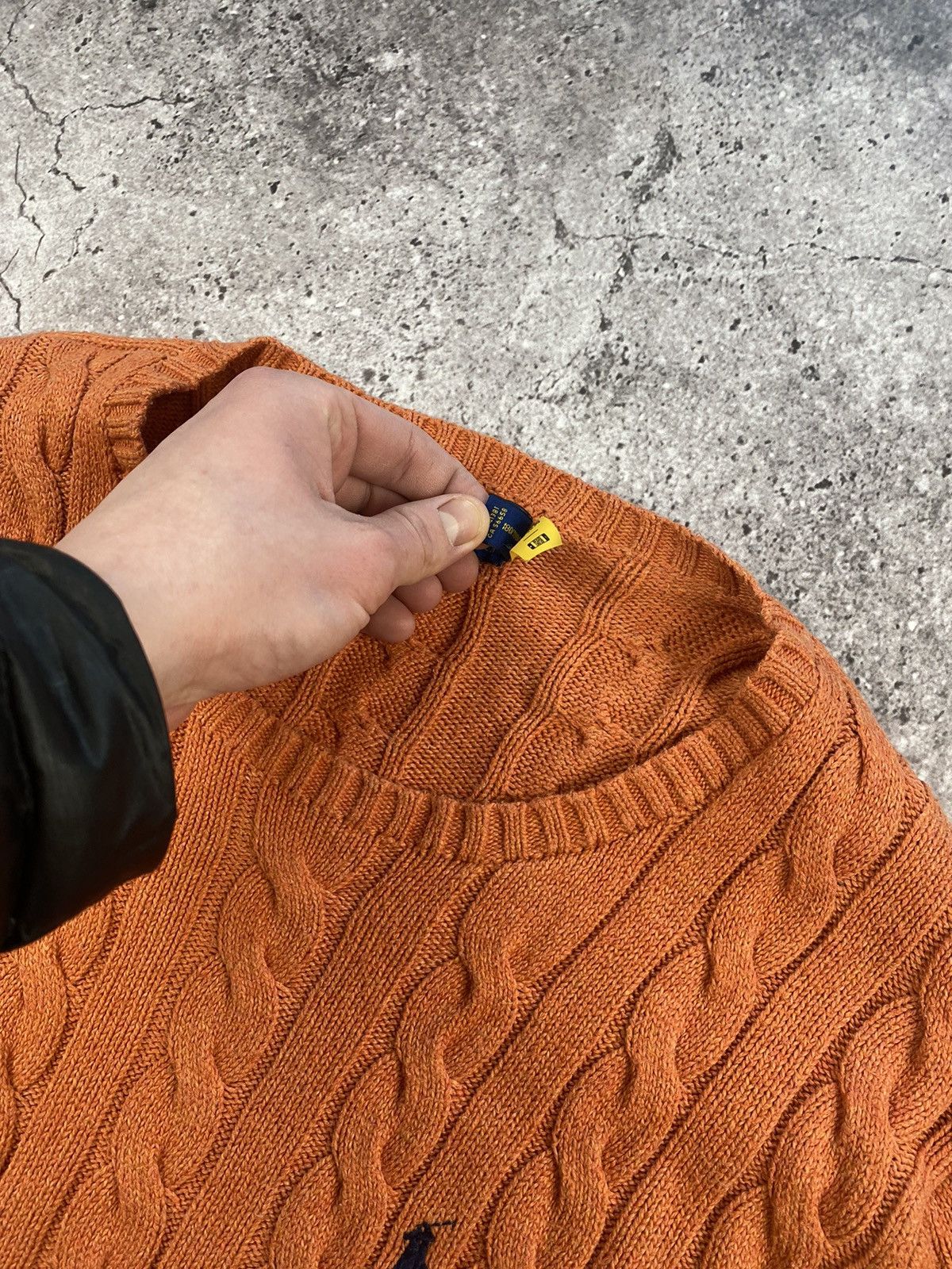Polo Ralph Lauren Vintage Polo Ralph Lauren Cable Knit orange🍊Sweater painted Size US L / EU 52-54 / 3 - 5 Thumbnail