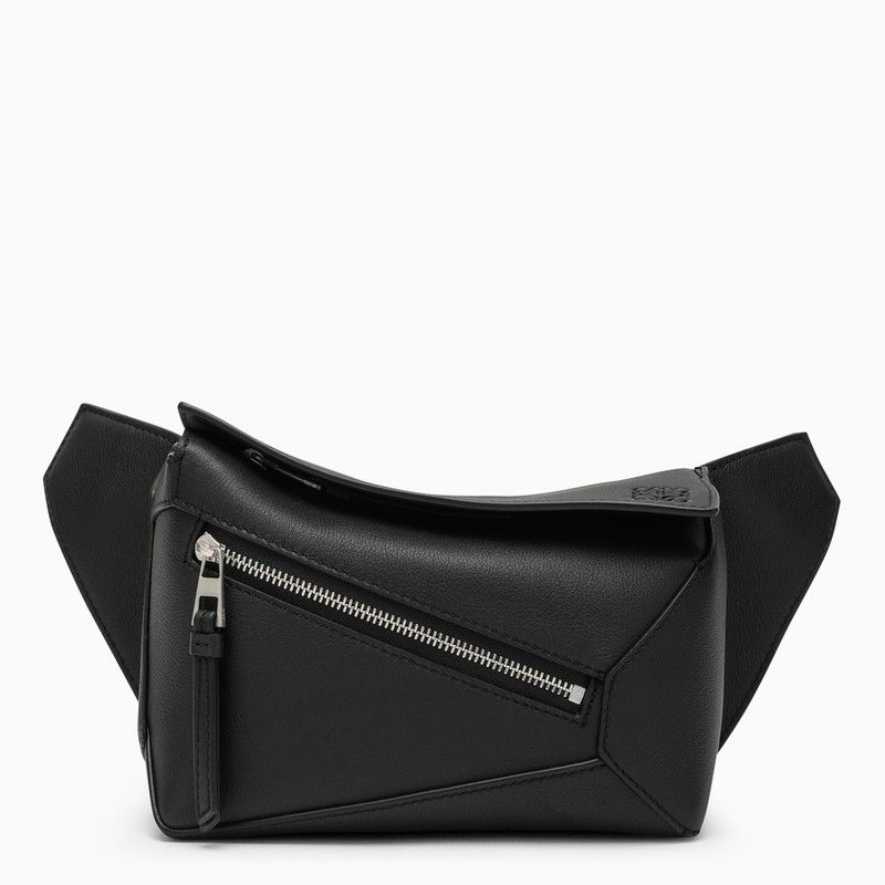 image of Loewe Mini Puzzle Bumbag In Black Leather, Women's