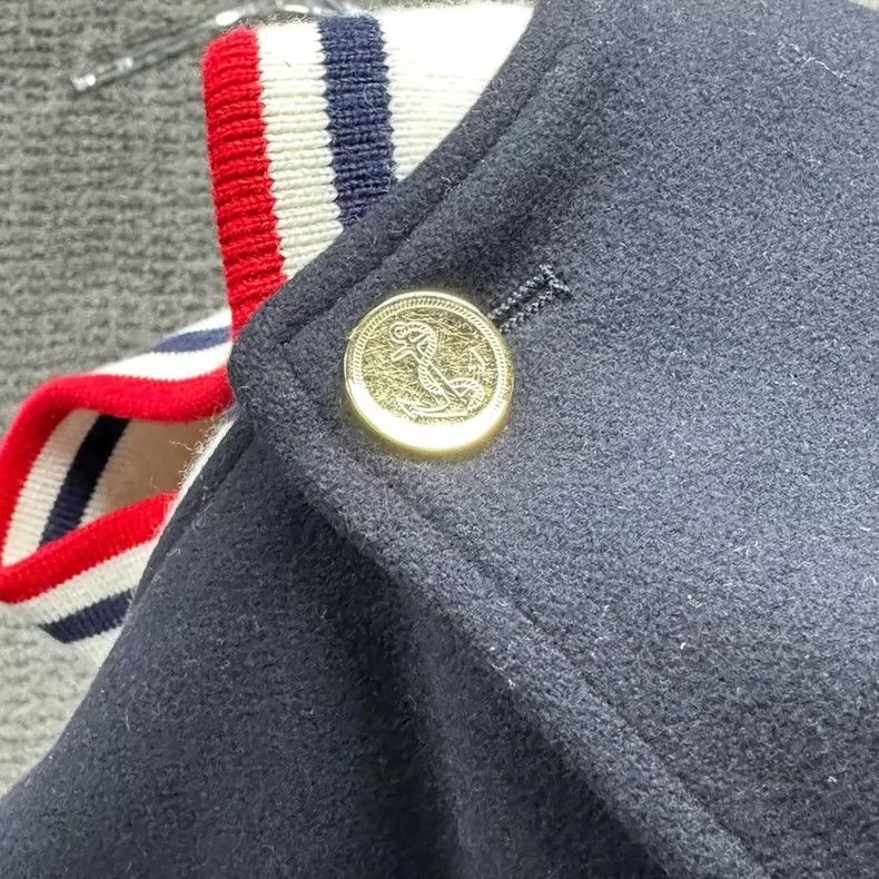 Thom Browne Thom Browne Leather patch gold button baseball jacket Size US S / EU 44-46 / 1 - 5 Thumbnail