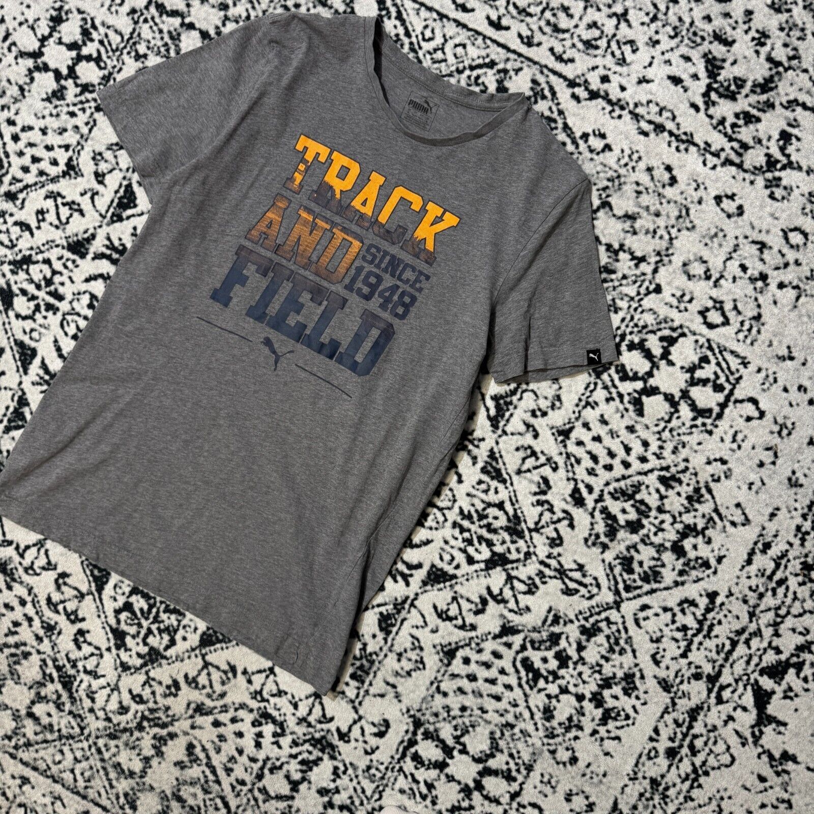 Puma × Vintage Vintage Puma Gray Cotton T-Shirt Size M Track And Field Y2K Size US M / EU 48-50 / 2 - 2 Thumbnail
