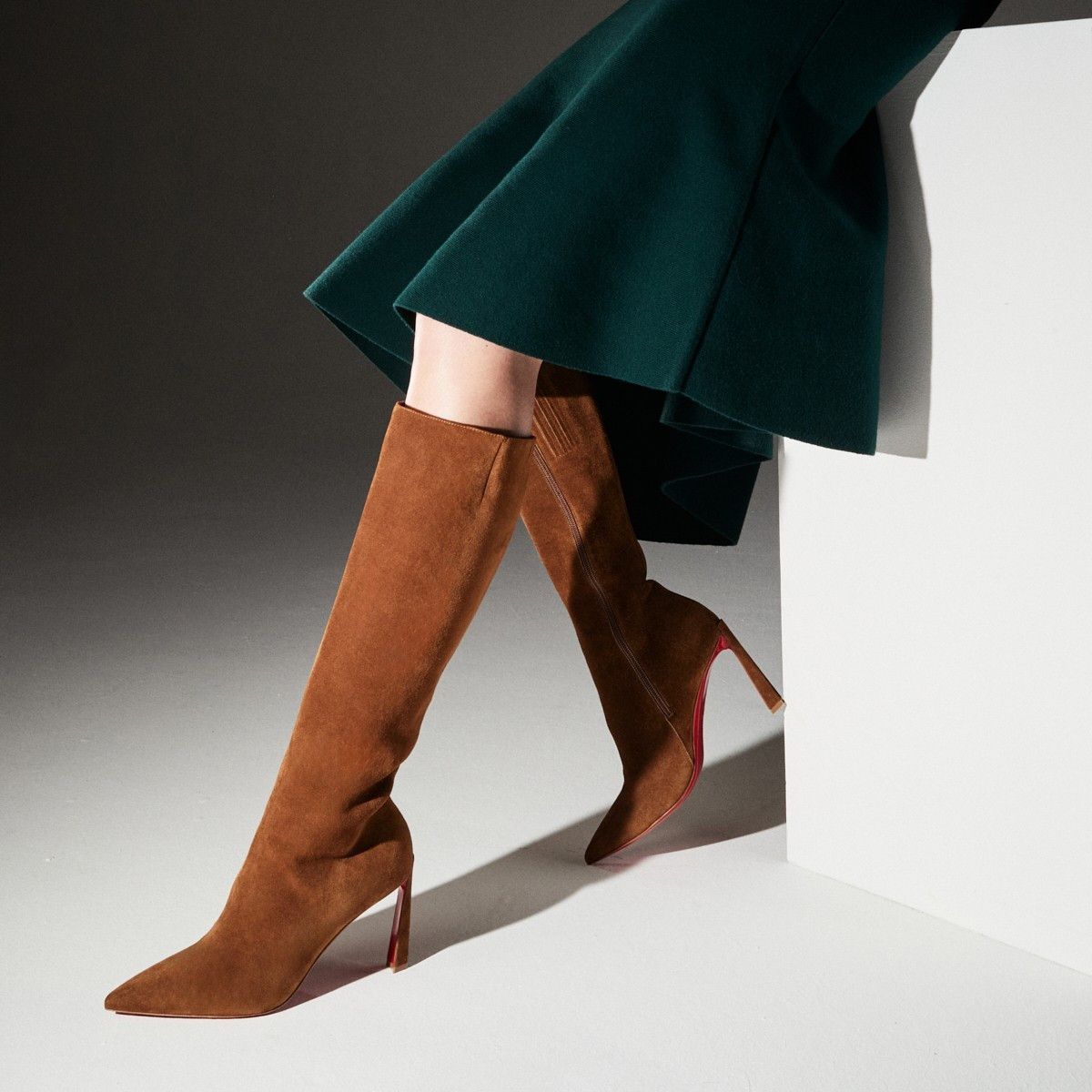 Christian Louboutin oc11z0325 Condora Botta 85 Veau Velours in Brown Size US 11 / IT 41 - 5 Thumbnail