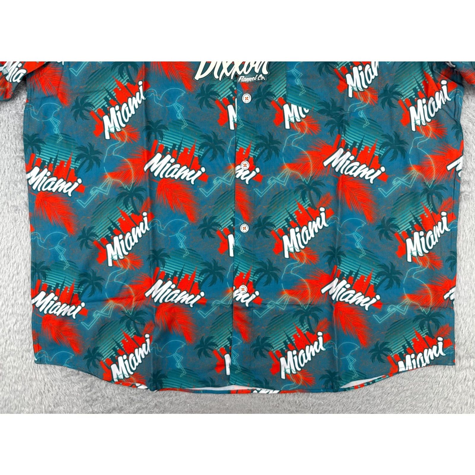 Vintage Dixxon Party Shirt Men 2XL Blue Red The Vice Miami Flamingo Floral Short Sleeve Button-Up Hawaiian 90s Printed Mens Size US XXL / EU 58 / 5 - 5 Thumbnail