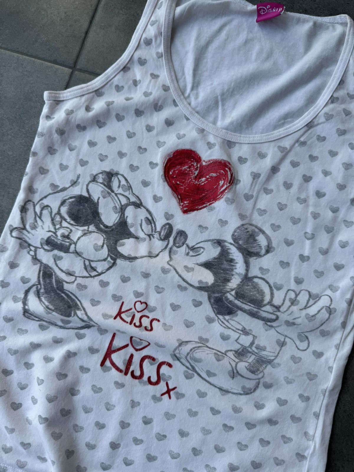 Disney Vintage Disney Mickey Mouse Kiss Tank Top Y2K Sleeveless Tee Size L / US 10 / IT 46 - 2 Thumbnail