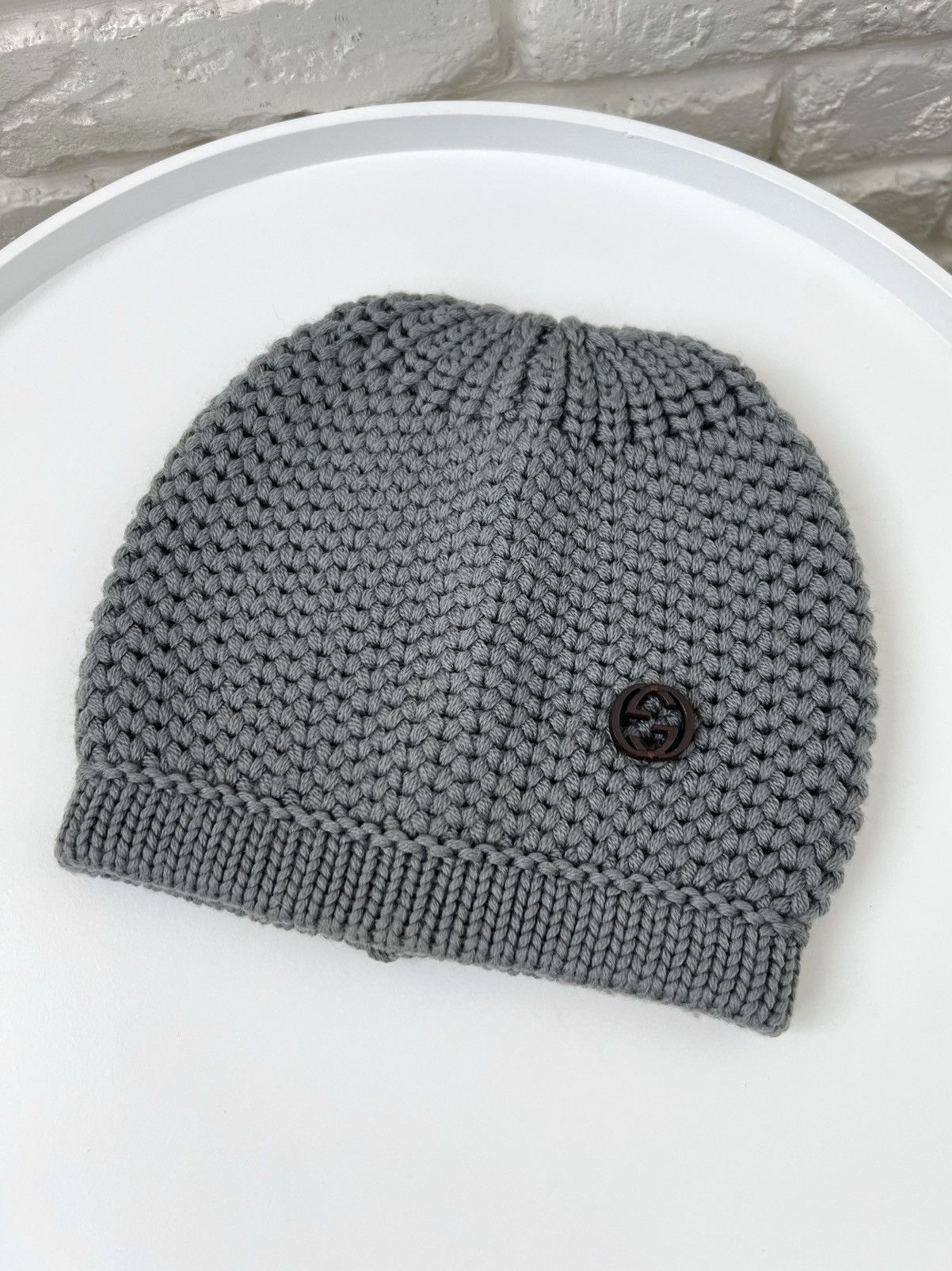 Gucci Gucci GG Logo Gray Wool Knit Beanie Hat S Size Size ONE SIZE - 1 Thumbnail