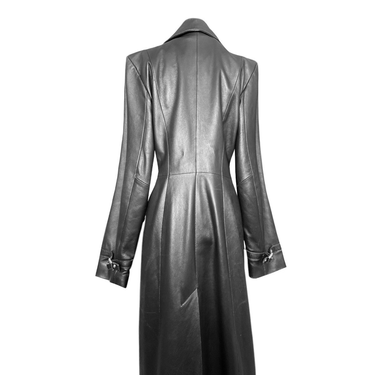 Vintage Iconic super long matrix leather coat Size L / US 10 / IT 46 - 4 Thumbnail