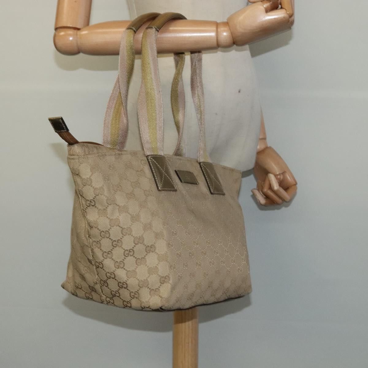 Gucci GUCCI GG Canvas Sherry Line Tote Bag Beige Pink Gold Size ONE SIZE - 21 Thumbnail