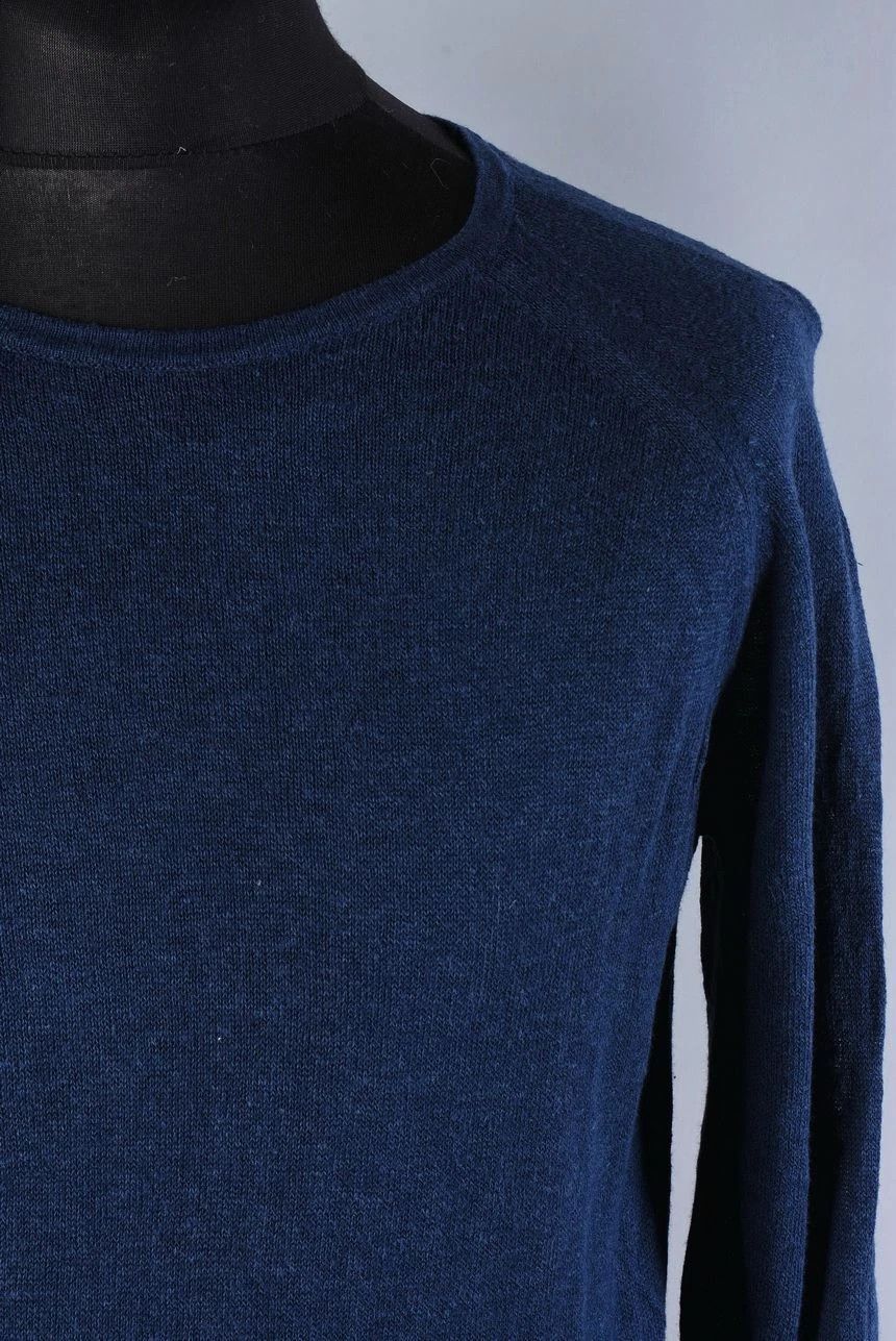 Nudie Jeans Nudie Jeans Crewneck Navy Blue Knit Sweater Linen Blend Size US S / EU 44-46 / 1 - 2 Thumbnail