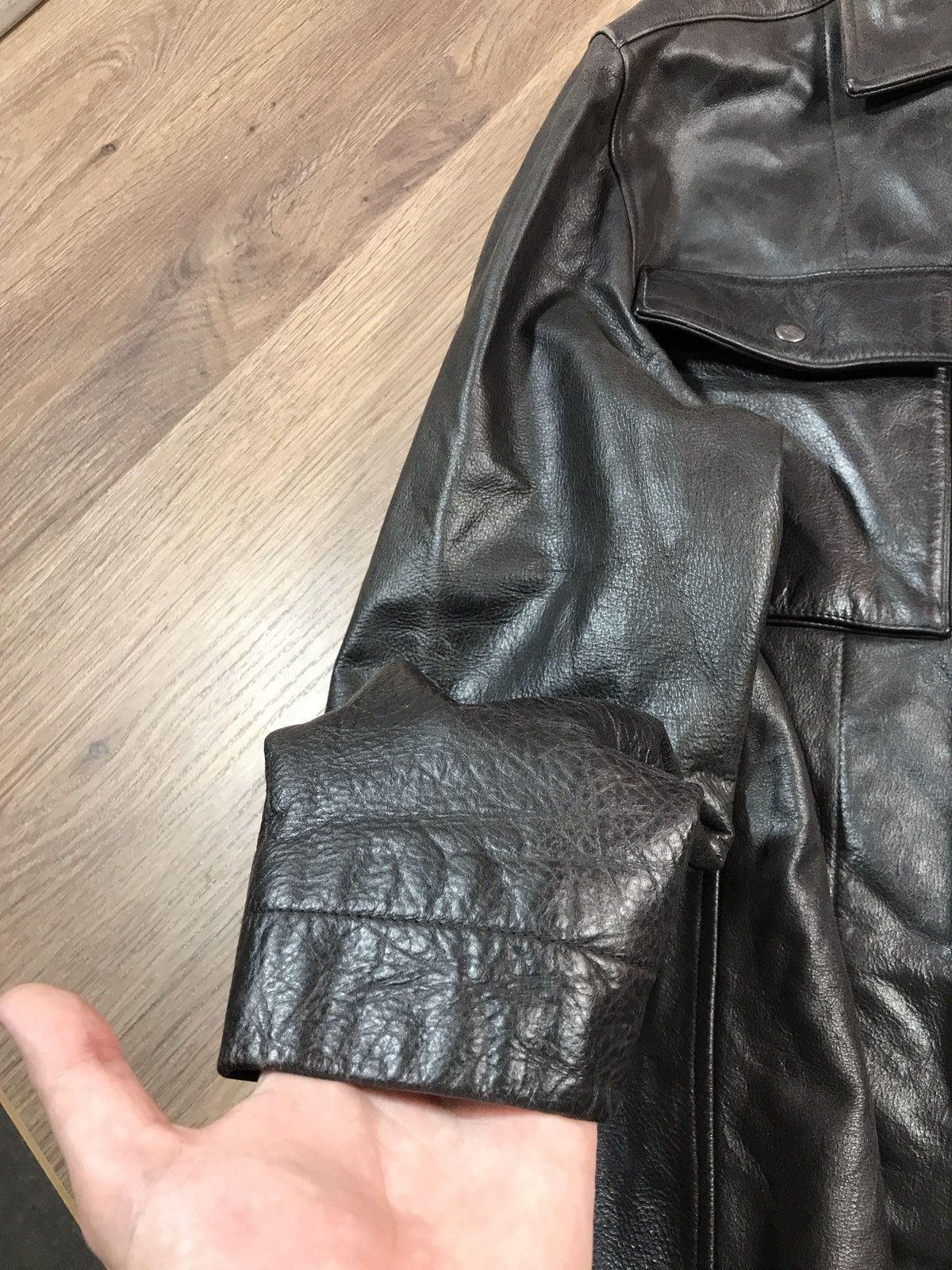 Gap Vintage Distressed Gap Leather Bicker Jacket Size US M / EU 48-50 / 2 - 13 Thumbnail