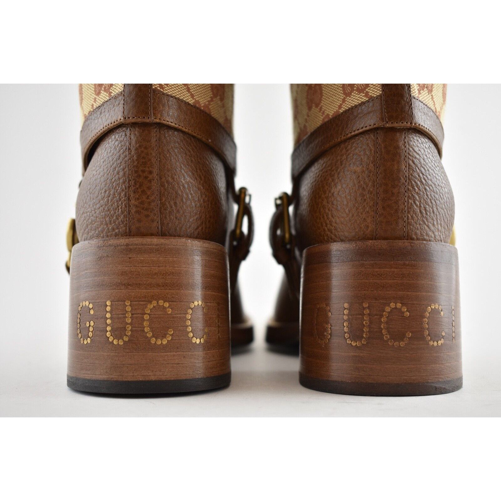 Gucci Gucci Lola Beige Monogram Canvas GG Logo Gaiter Riding Size US 6 / IT 36 - 11 Thumbnail