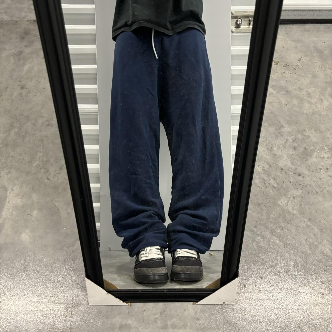 Japanese Brand × Vintage Crazy Vintage Y2K/2000s Navy Blue Comfy Skater Essential Sweatpants! Size US 32 / EU 48 - 1 Thumbnail