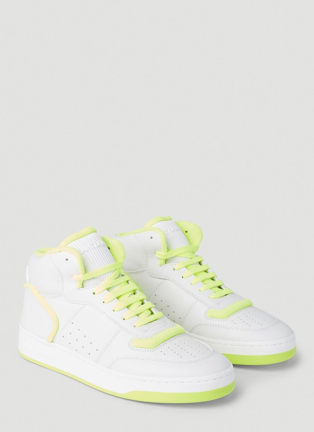 Saint Laurent Paris o1tp1o0325 Mid Top Sneaker in White Size US 7.5 / IT 37.5 - 3 Thumbnail
