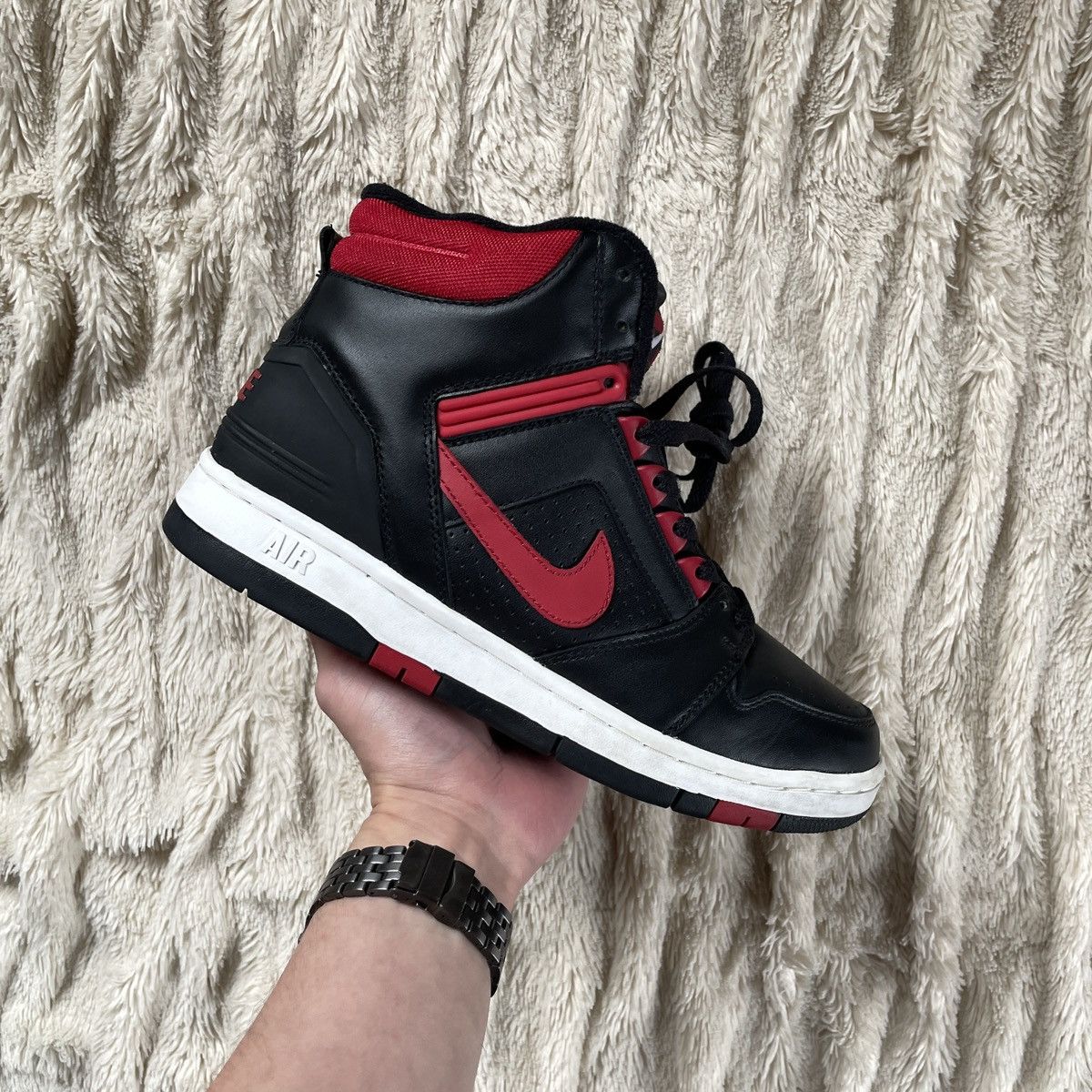 image of 2002 Nike Air Force 2 Bred Black Red Pauli Stussy Futura Shoes, Men's (Size 8)
