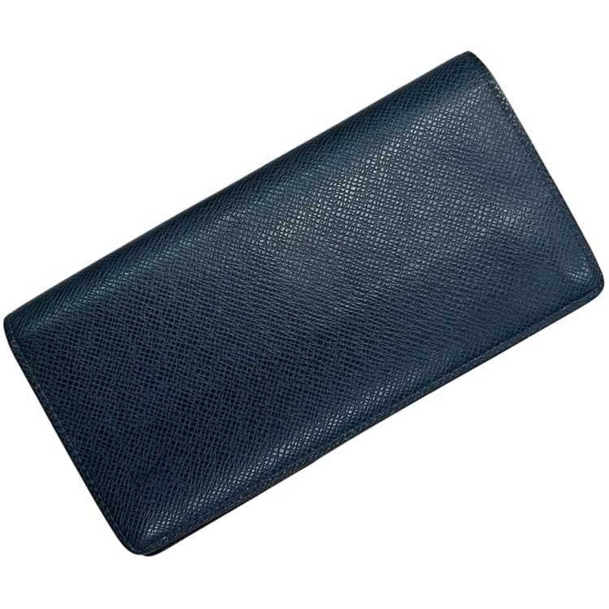 Louis Vuitton Louis Vuitton Bifold Long Wallet Portefeuille Brazza ec-25145 Navy Marine Taiga M30502 Leather SP5105 LOUIS VUITTON Blue Men's Size ONE SIZE - 1 Thumbnail