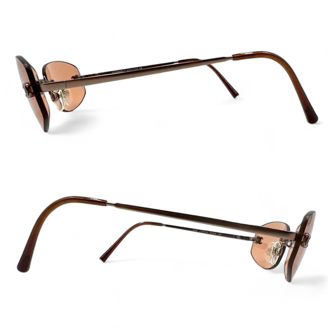 Chanel Chanel - Pink Sunglasses Metal Silver Coco with Case Size ONE SIZE - 3 Thumbnail