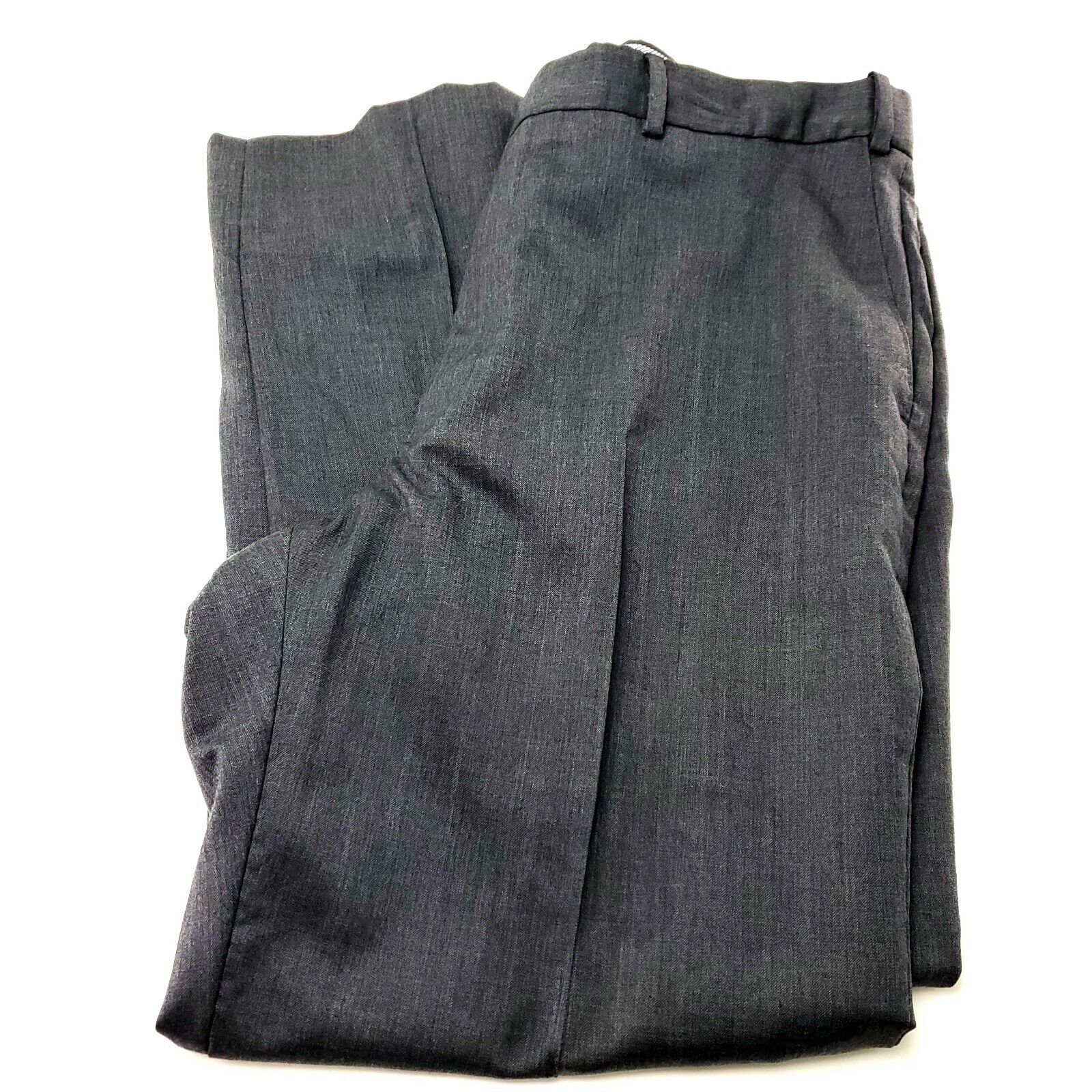 Hart Schaffner Marx Hart Schaffner Marx Wool Dress Pants 36/28 Gray Flat Front M Size 36R - 1 Thumbnail