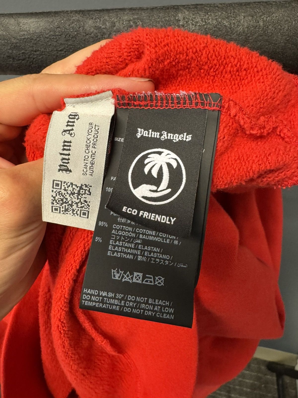 Palm Angels Red Hoodie Men's Sz Small (oversized)