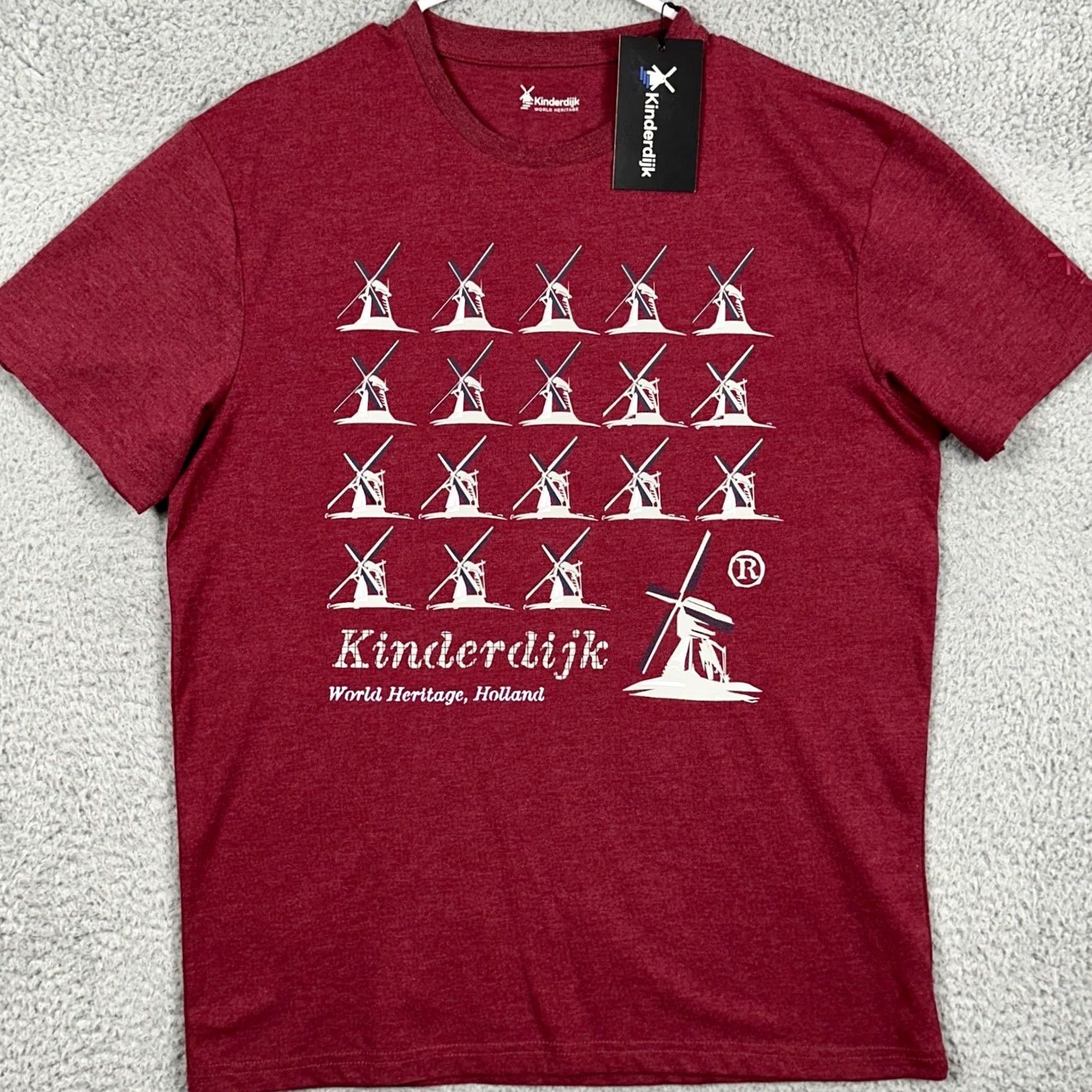 Vintage Kinderdijk World Heritage T-Shirt Short Sleeve Tee Men Medium Red Crewneck NEW Size US M / EU 48-50 / 2 - 2 Thumbnail