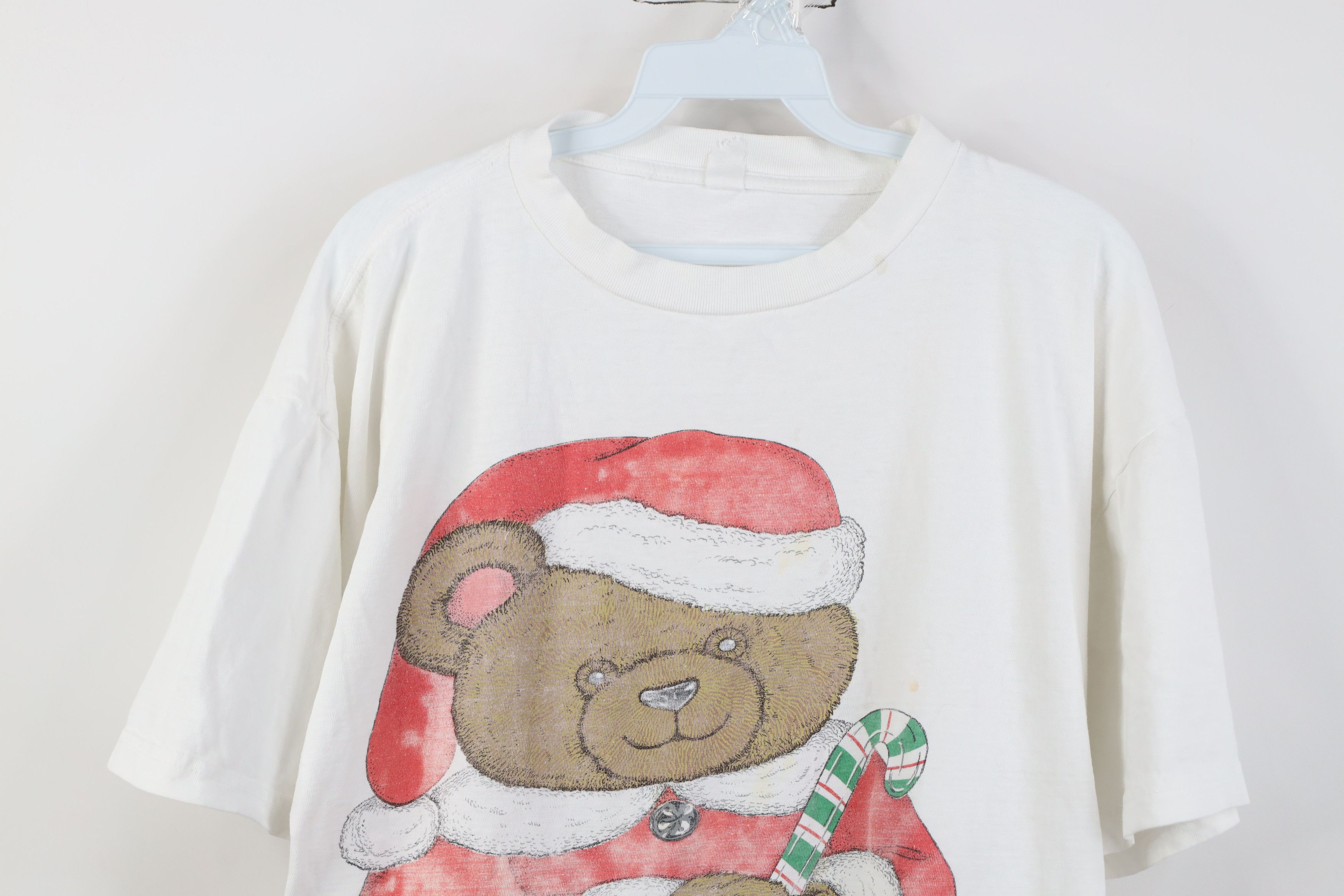 Vintage Vintage 90s Streetwear Christmas Bear Stuffed Animal T-Shirt Size XL / US 12-14 / IT 48-50 - 2 Thumbnail