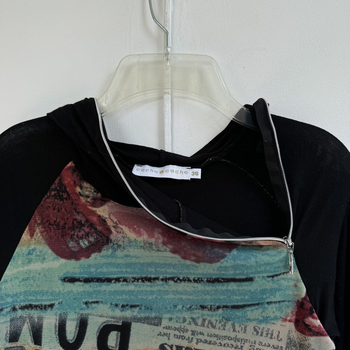 If Six Was Nine Cache Mesh Printed Hooded Maxi Dress Jean Paul Gaultier Size XS / US 0-2 / IT 36-38 - 6 Thumbnail