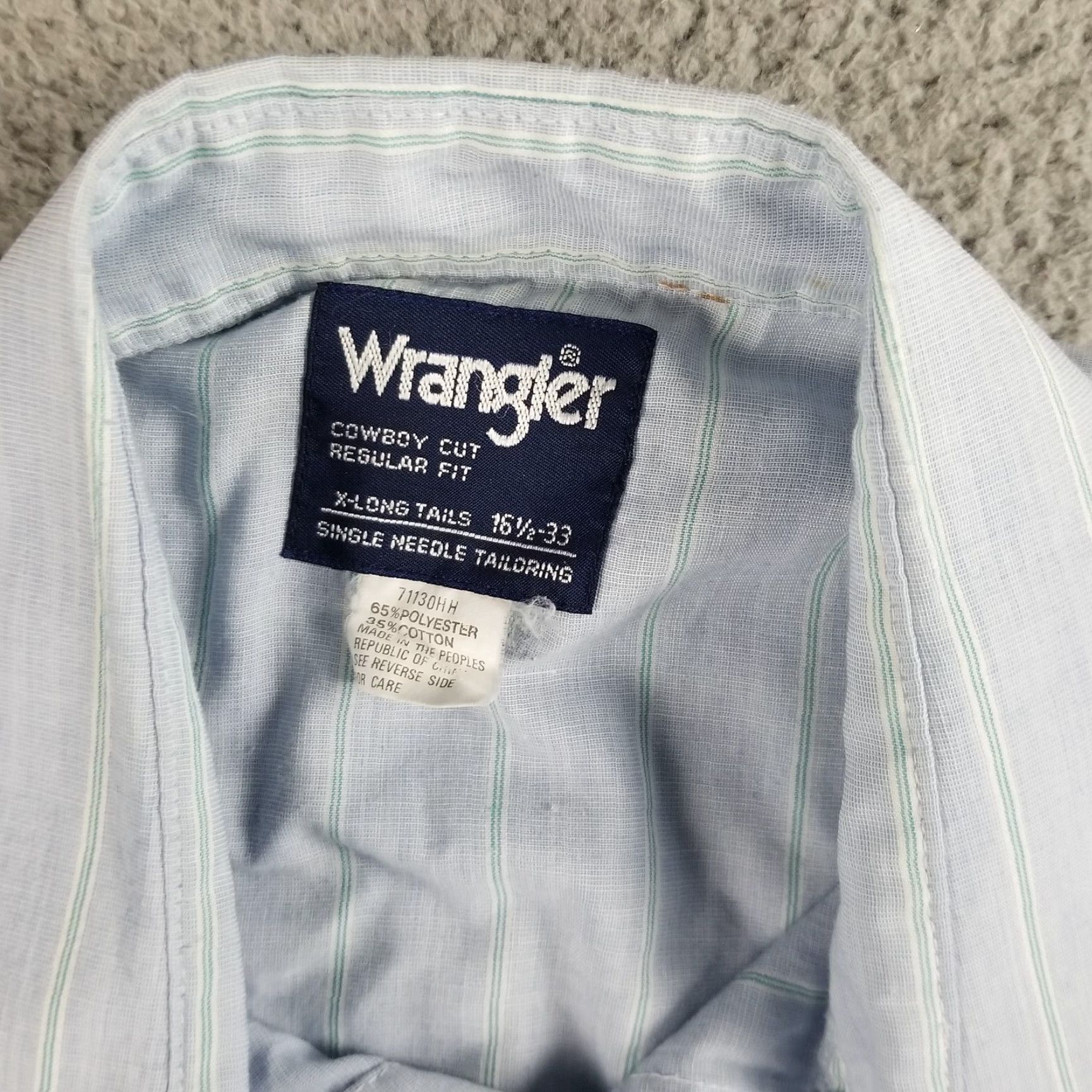 Wrangler Vintage Wrangler Western Shirt Men Large Blue Striped Cowboy Cowgirl 90s Authentic Size US L / EU 52-54 / 3 - 2 Thumbnail
